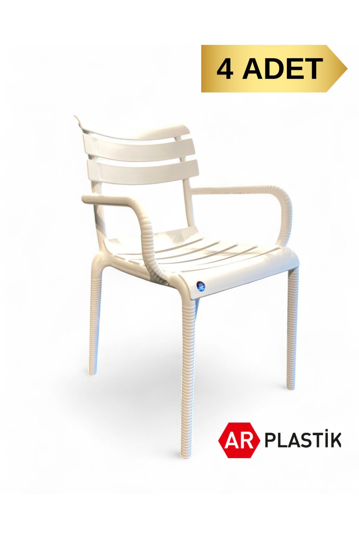 AR PLASTİK Cross XL Bahçe Sandalyesi 4 Adet, Balkon Sandalyesi, Bahçe Sandalyesi