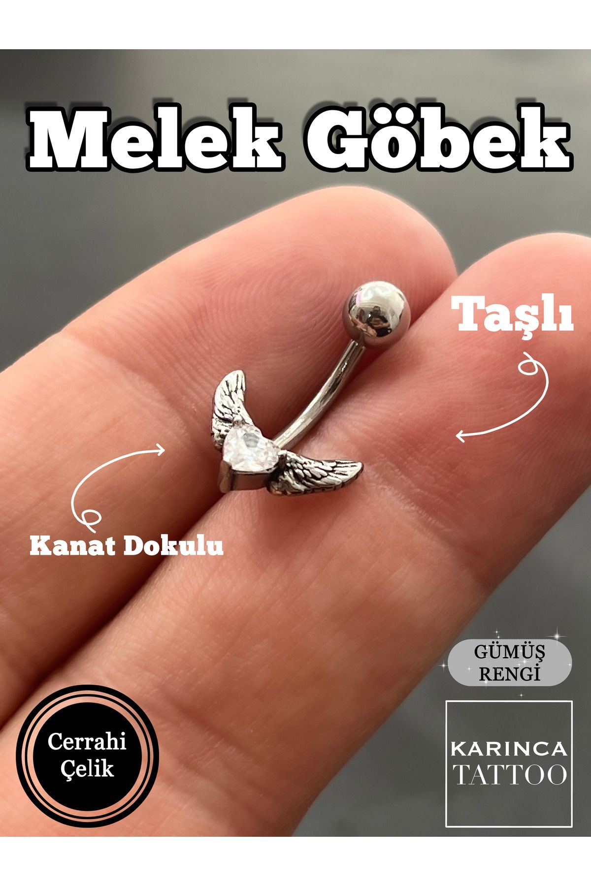 Karınca Piercing-Angel Stone Belly Piercing 2