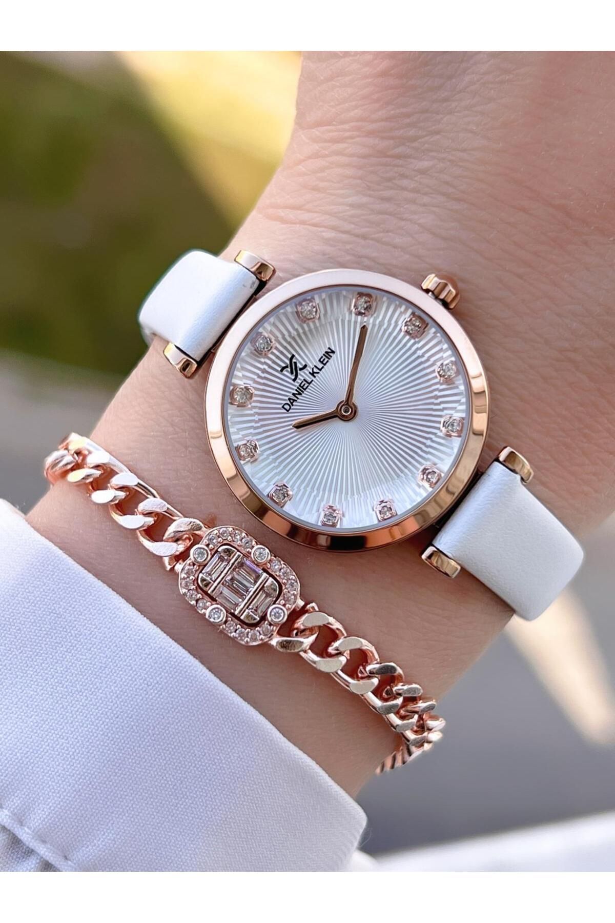 Daniel Klein Retro Vintage Seri Deri Kordon Suya Dayanıklı Kadın Kol Saati+Bileklik BDK.13919.6