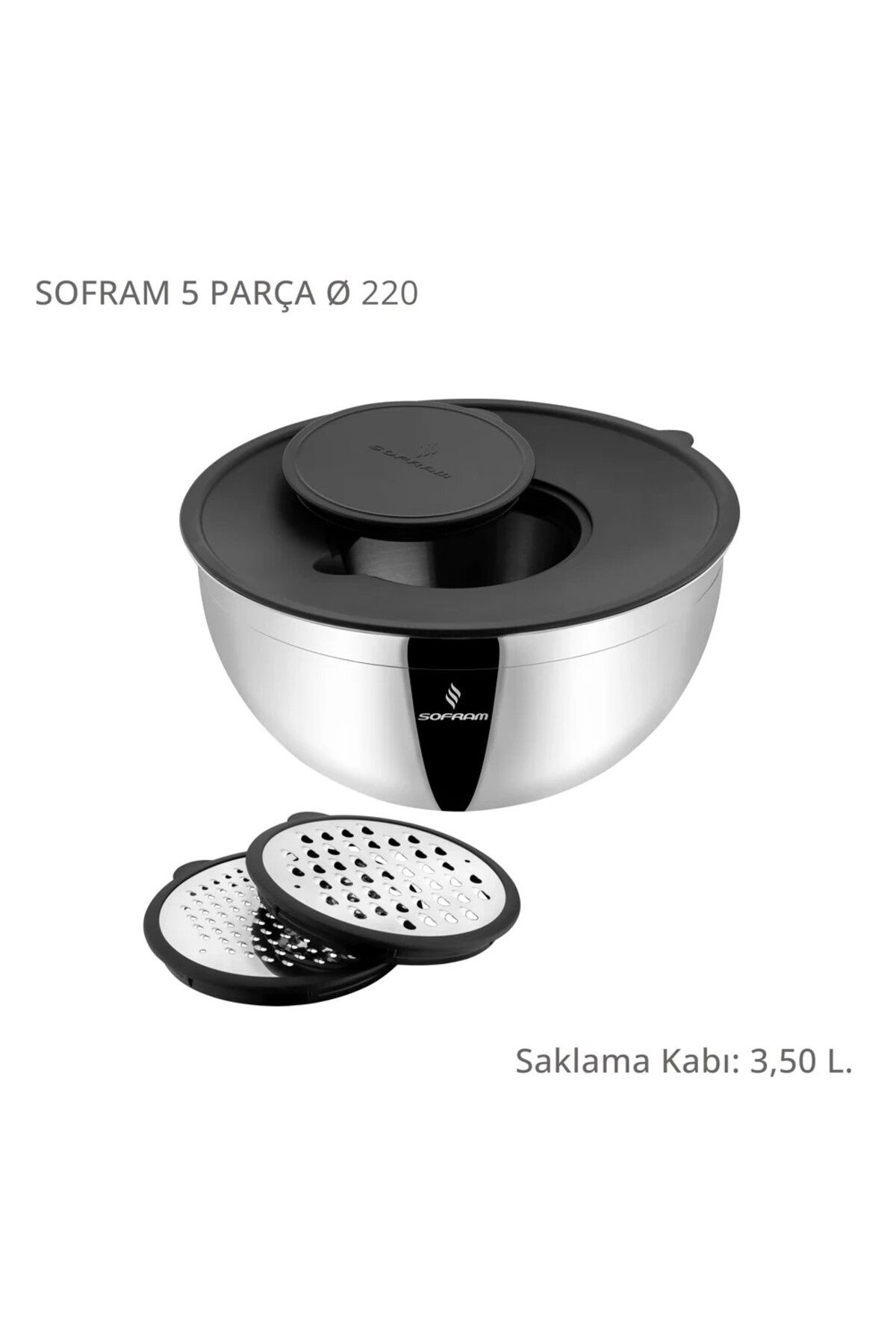Sofram 5 Parça 22 Cm Karıştırma ve Saklama Kabı 3,50 Litre