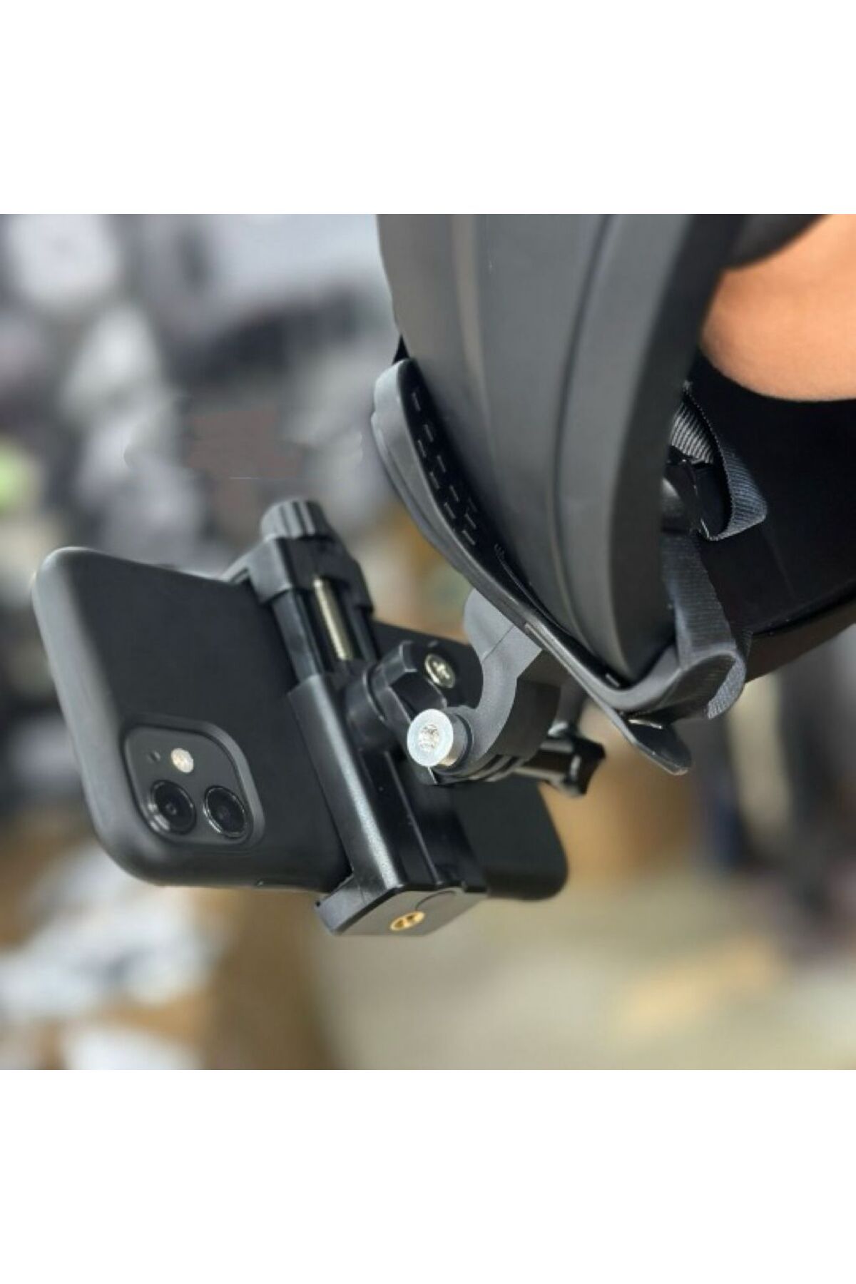 MotoTork Ayarlanabilir Kayışlı Kask Aksiyon Kamerası ve Telefon Tutucu Aparatı