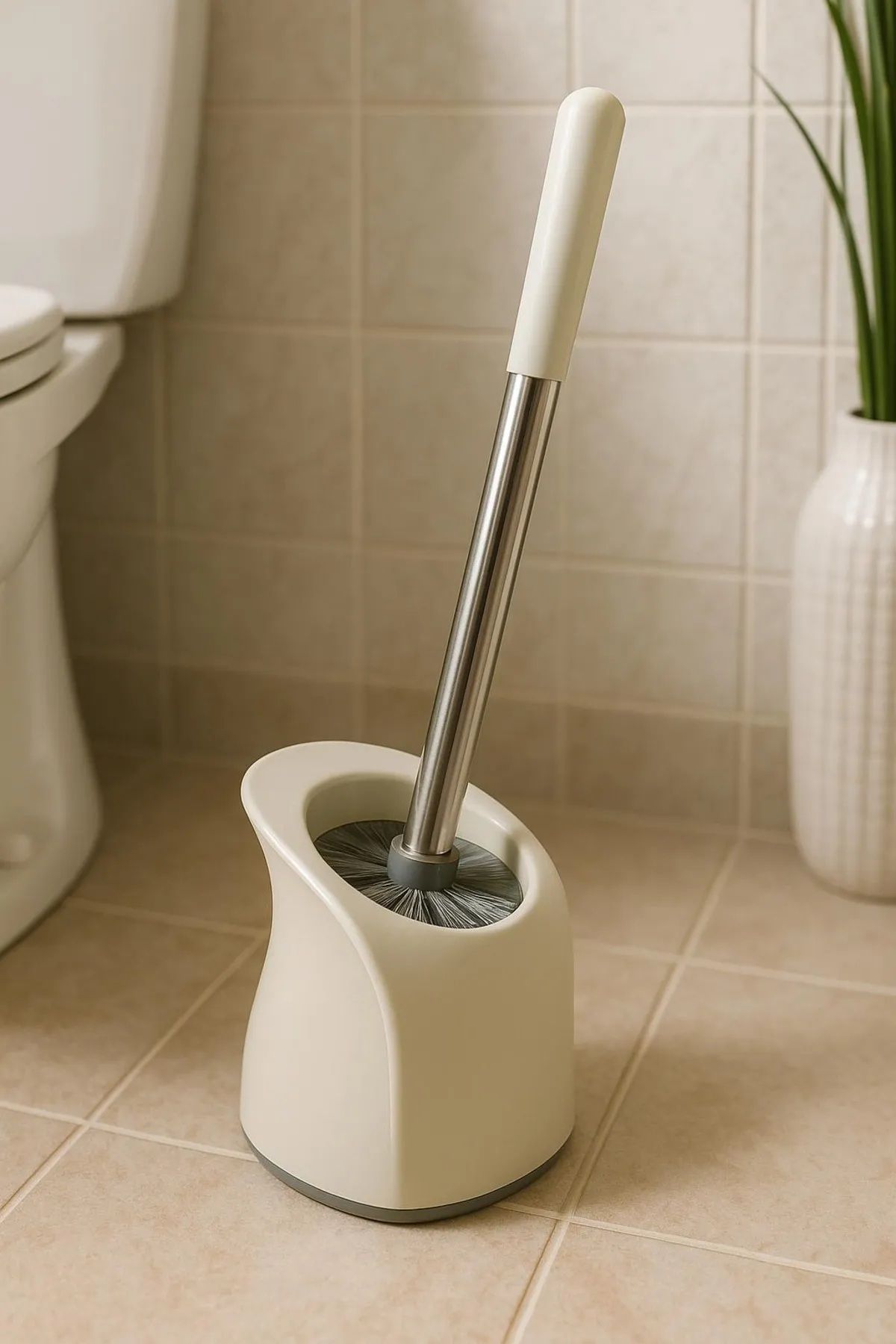 froyalife Fame Kitchen Seramik Kare Krem Renk Tuvalet Fırçası Wc Fırçası