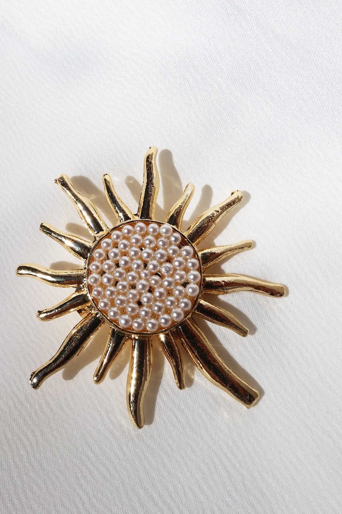 BYP Atelier İncinin Işıltısı Broş Gold