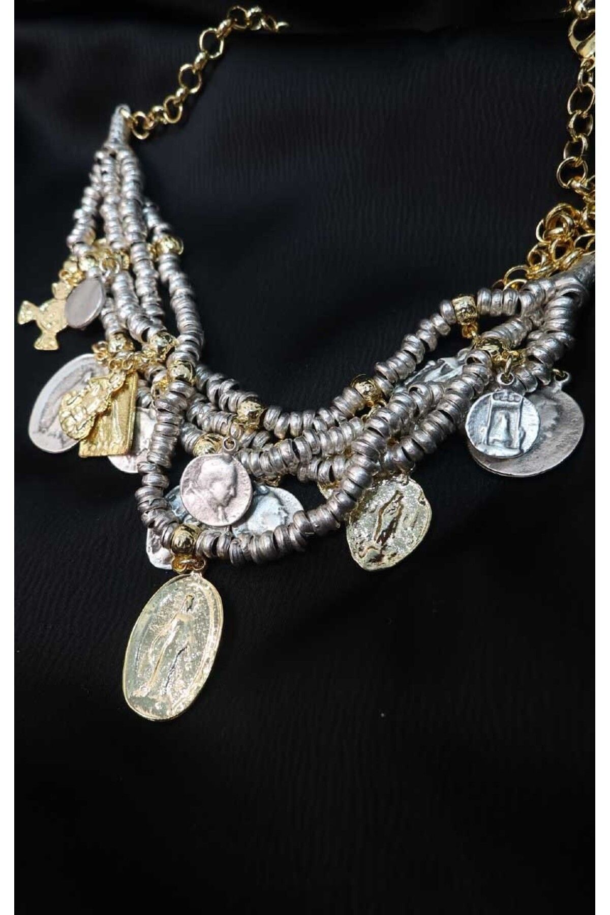 BYP Atelier Santa Aura Madalyon Kolye Silver-Gold