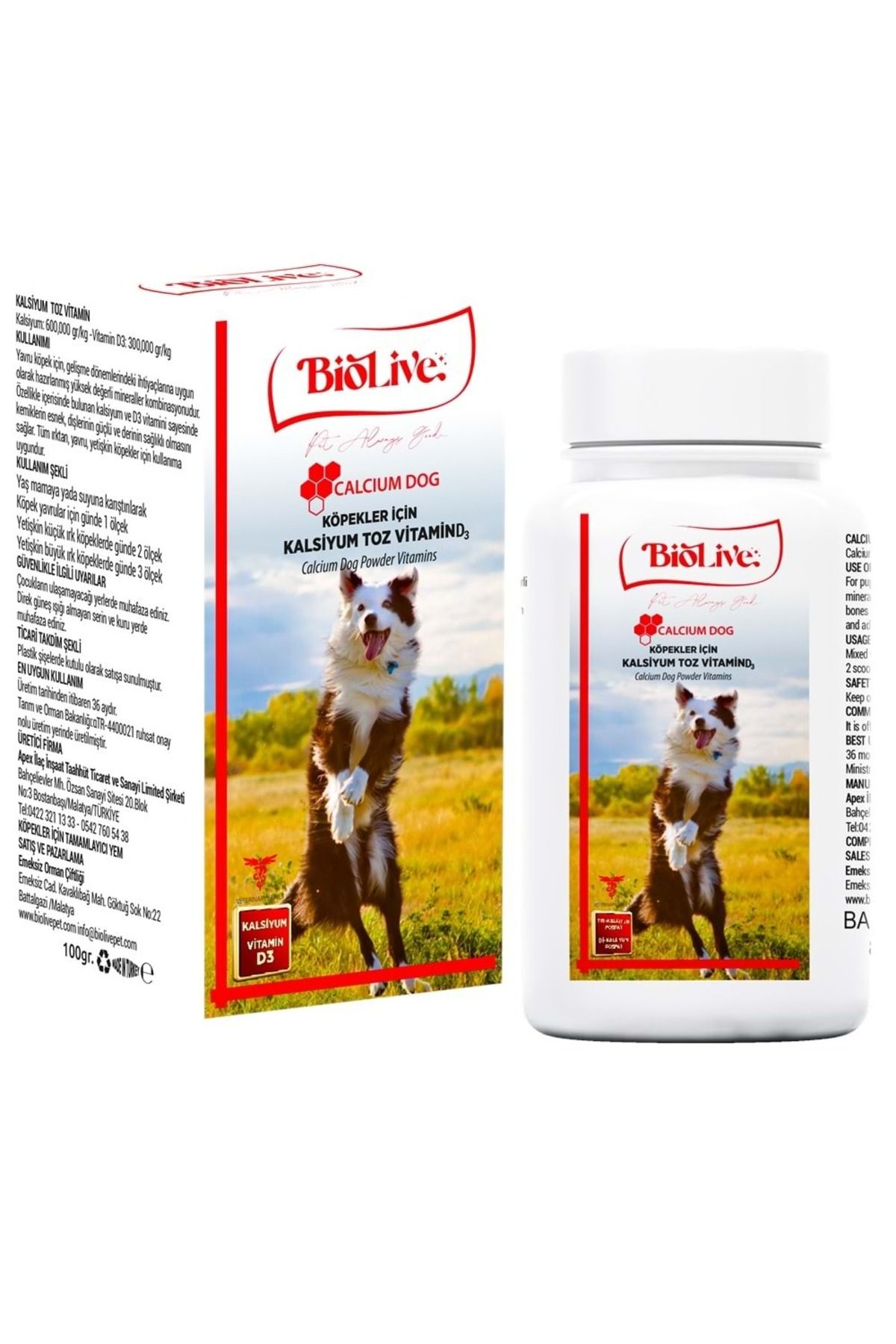 Vemora Biolive Köpekler İçin Kalsiyum Toz Vitamin 100gr