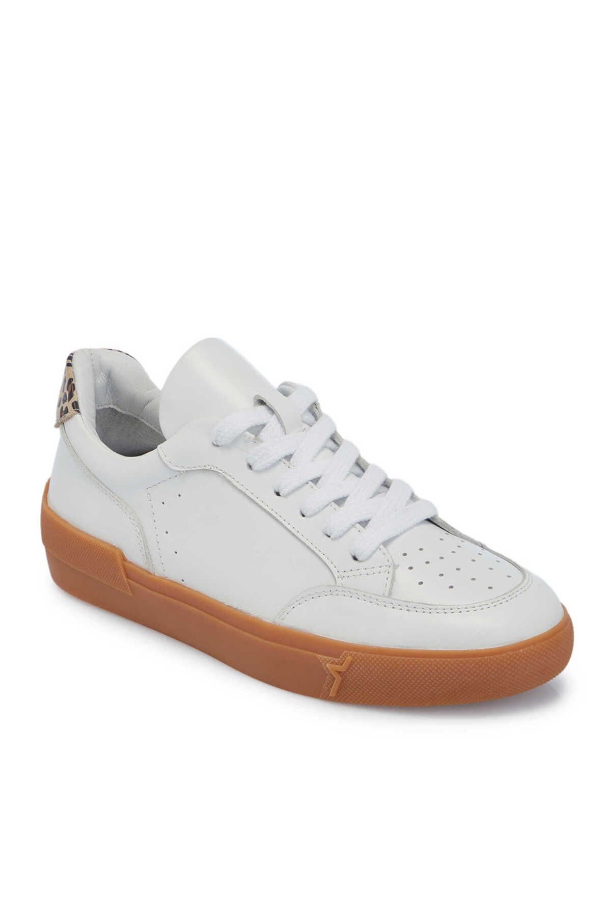 Tergan Beyaz Hakiki Deri Kadın Sneaker - K25I1AY68118-A26