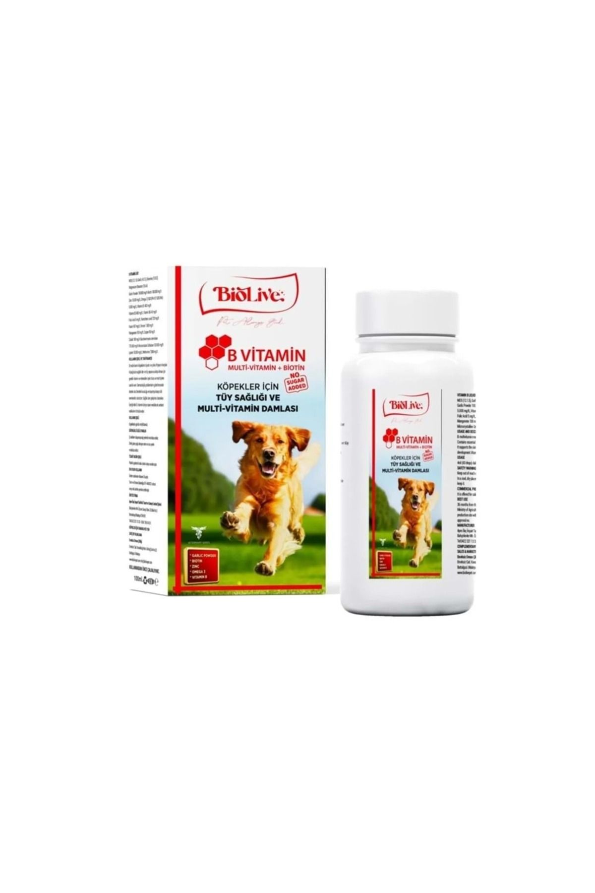 Vemora Biolive Köpekler İçin B Vitamin+Multivitamin Tüy Sağlığı Likit Vitamin 100ml