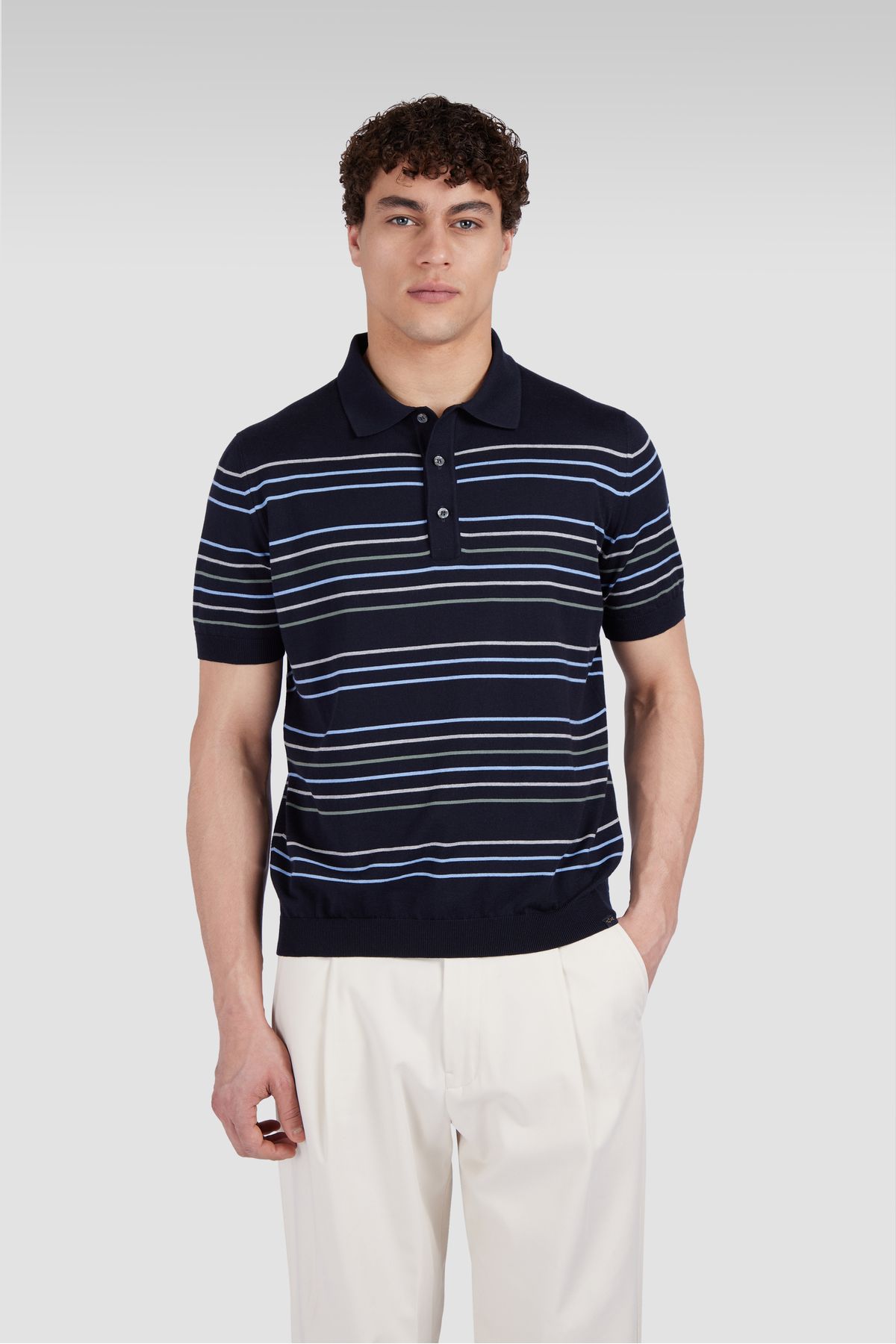 PAUL&SHARK COTTON CASHMERE POLO SHIRT WITH BUTTONS
