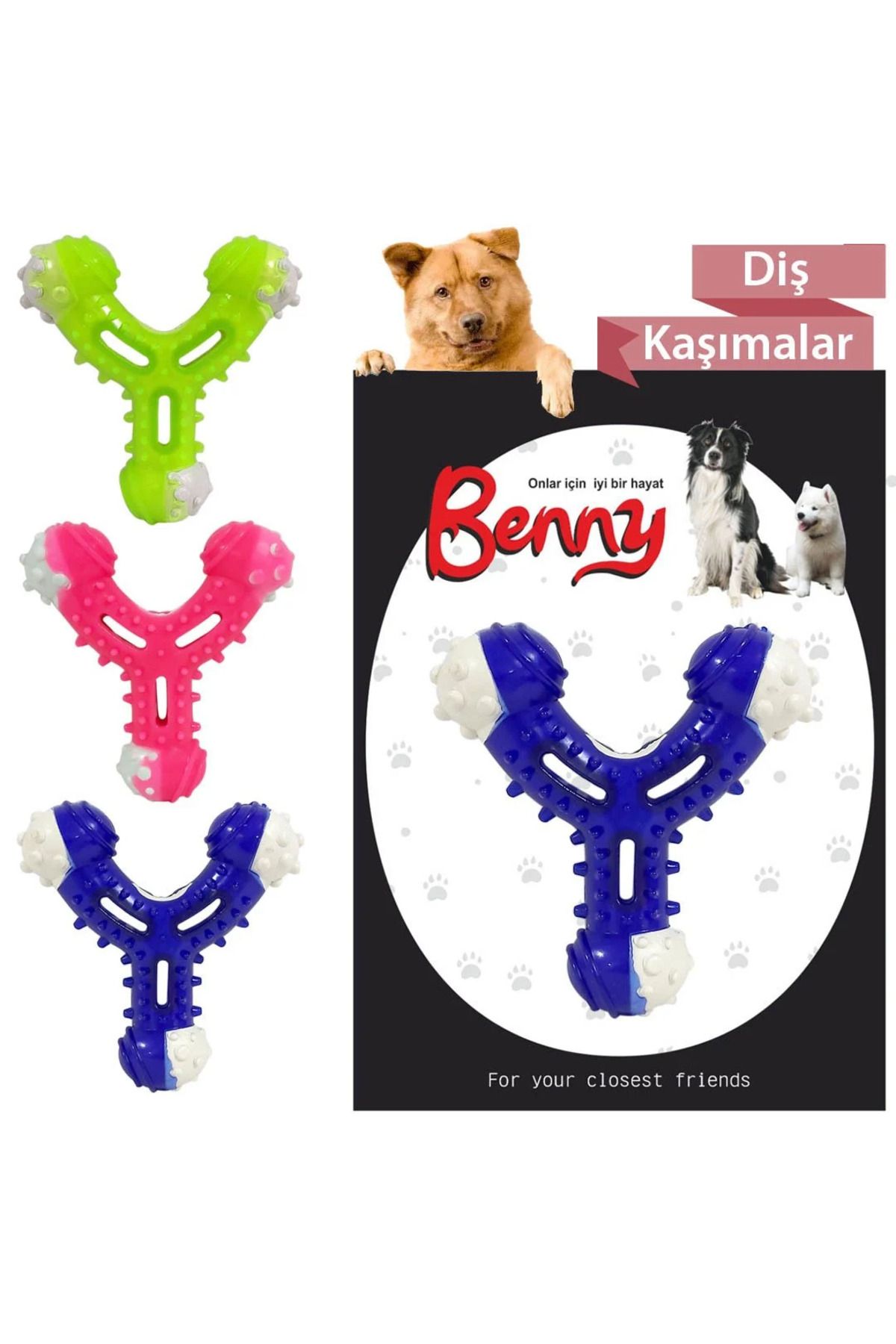 Vemora Benny Diş Kaşıma Köpek Oyuncağı Çatal 11 cm Çeşitli Renklerde