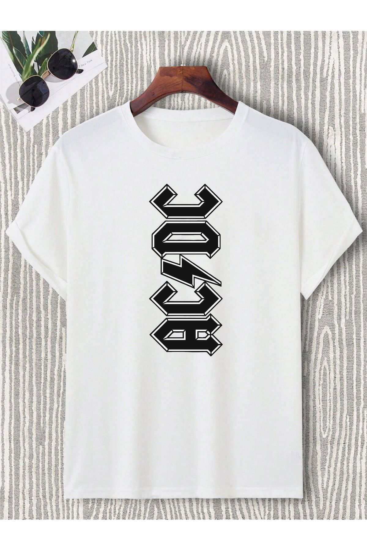 donamod Unisex Oversize Ac Dc Black Sabbath Iron Madıen Metallıca Pantera Slipknot Rock Metal Tişört T shirt