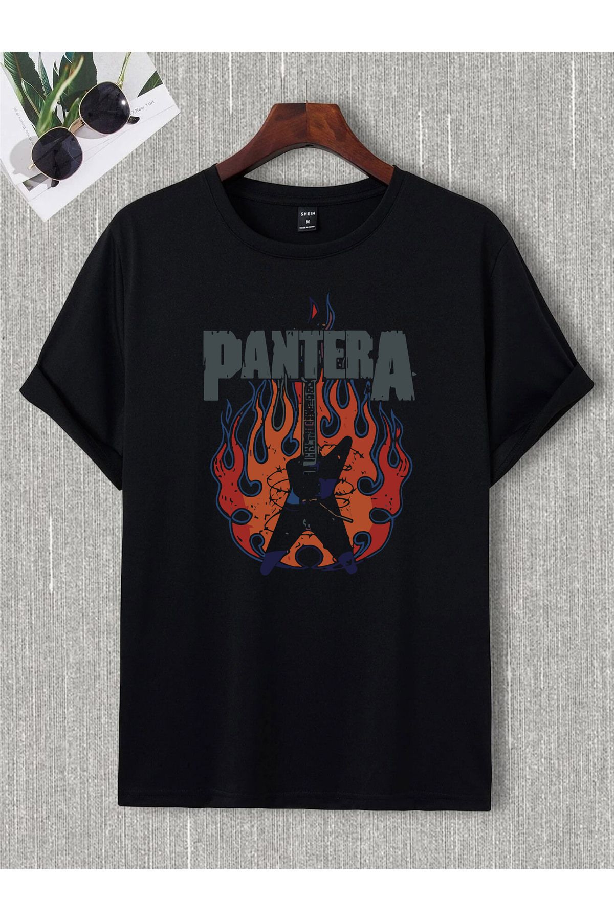 donamod Unisex Oversize Pantera Metallıca Iron Madıen Black Sabbath Ac Dc Slipknot Rock Metal Tişört T shirt