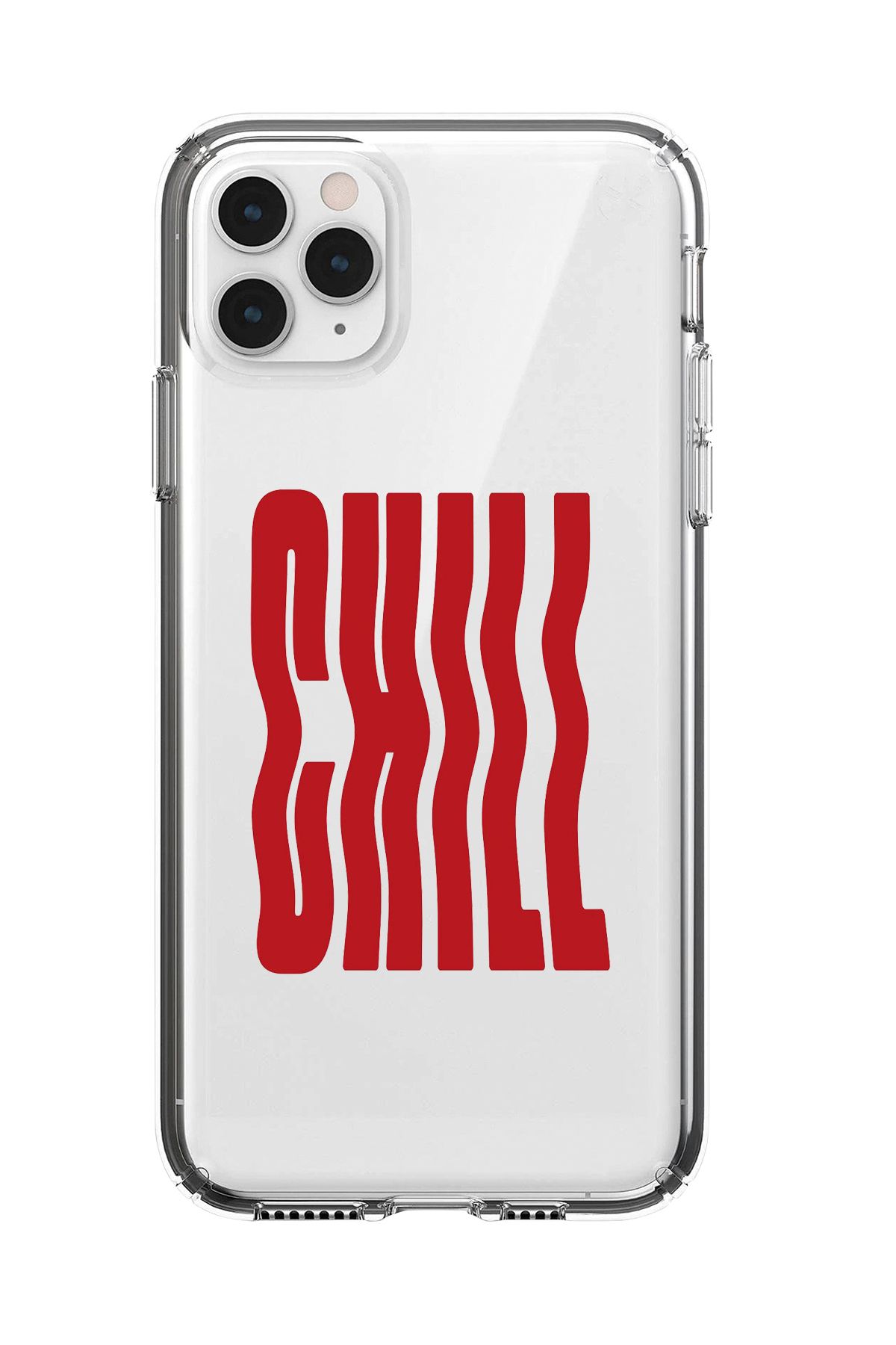 mooodcase iPhone 11 Pro Max Uyumlu Chill Desenli Şeffaf Silikonlu Telefon Kılıfı