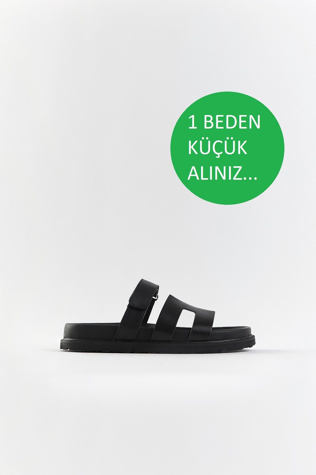 marceline Kadın Rahat Taban Cırt Bantlı Siyah Kadın Terlik