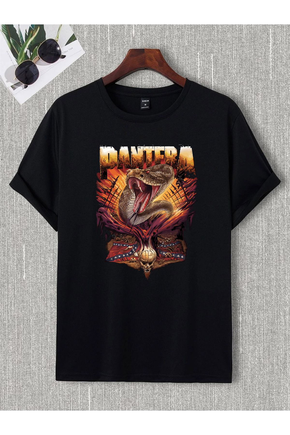 donamod Unisex Oversize Pantera Metallıca Iron Madıen Black Sabbath Ac Dc Slipknot Rock Metal Tişört T shirt