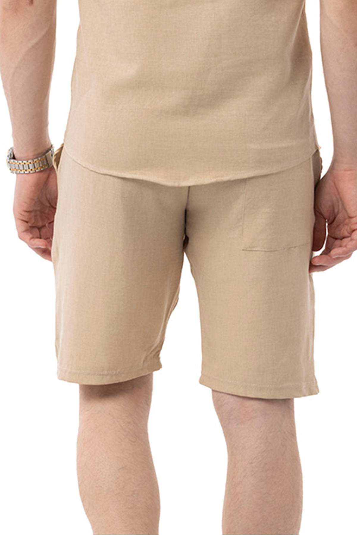 monox  Erkek Mekanik Keten Şort - Görsel 3