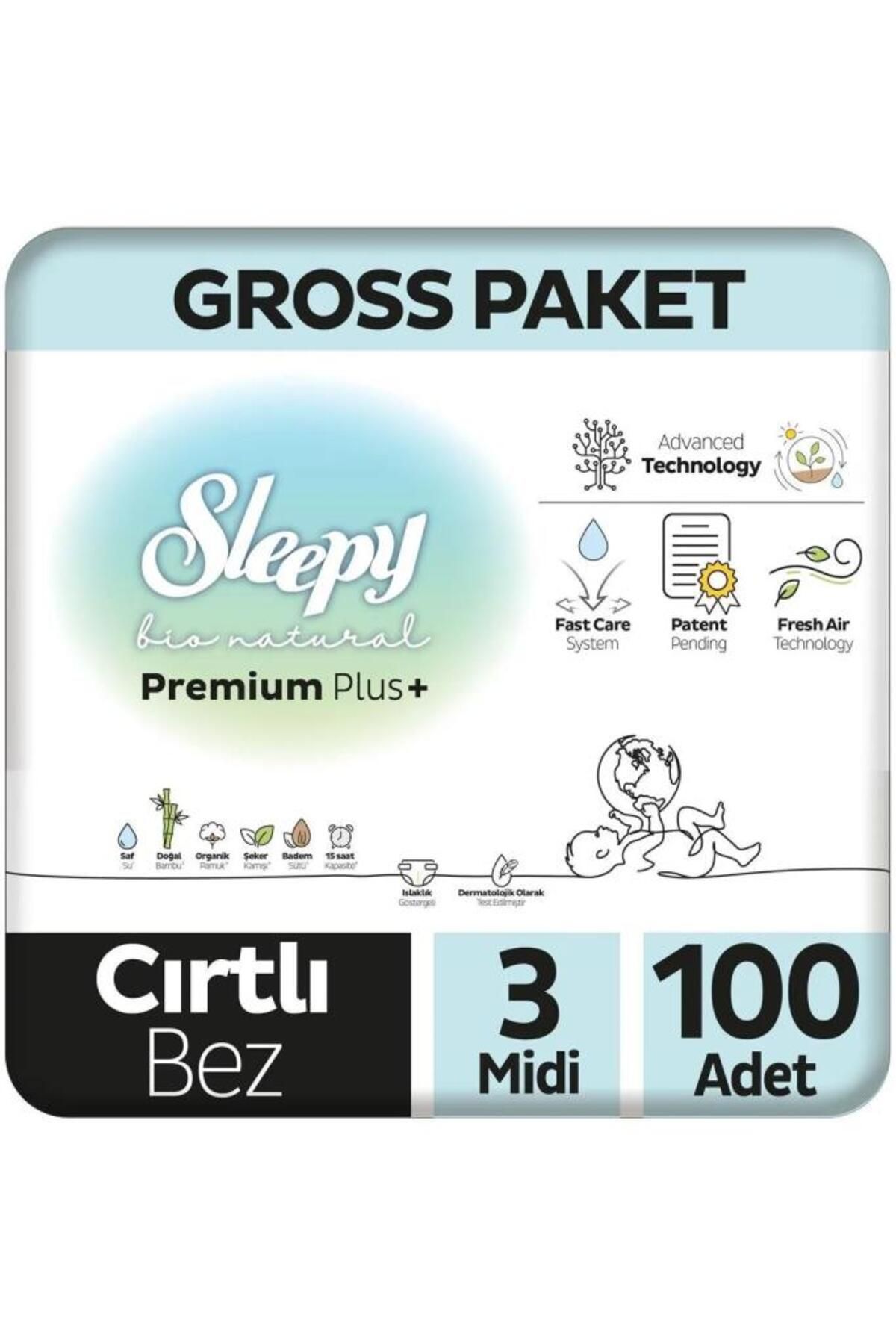 Skygo Sleepy Bio Natural Bebek Bezi Gross Paket 3 Beden 4-9 Kg 100 Adet