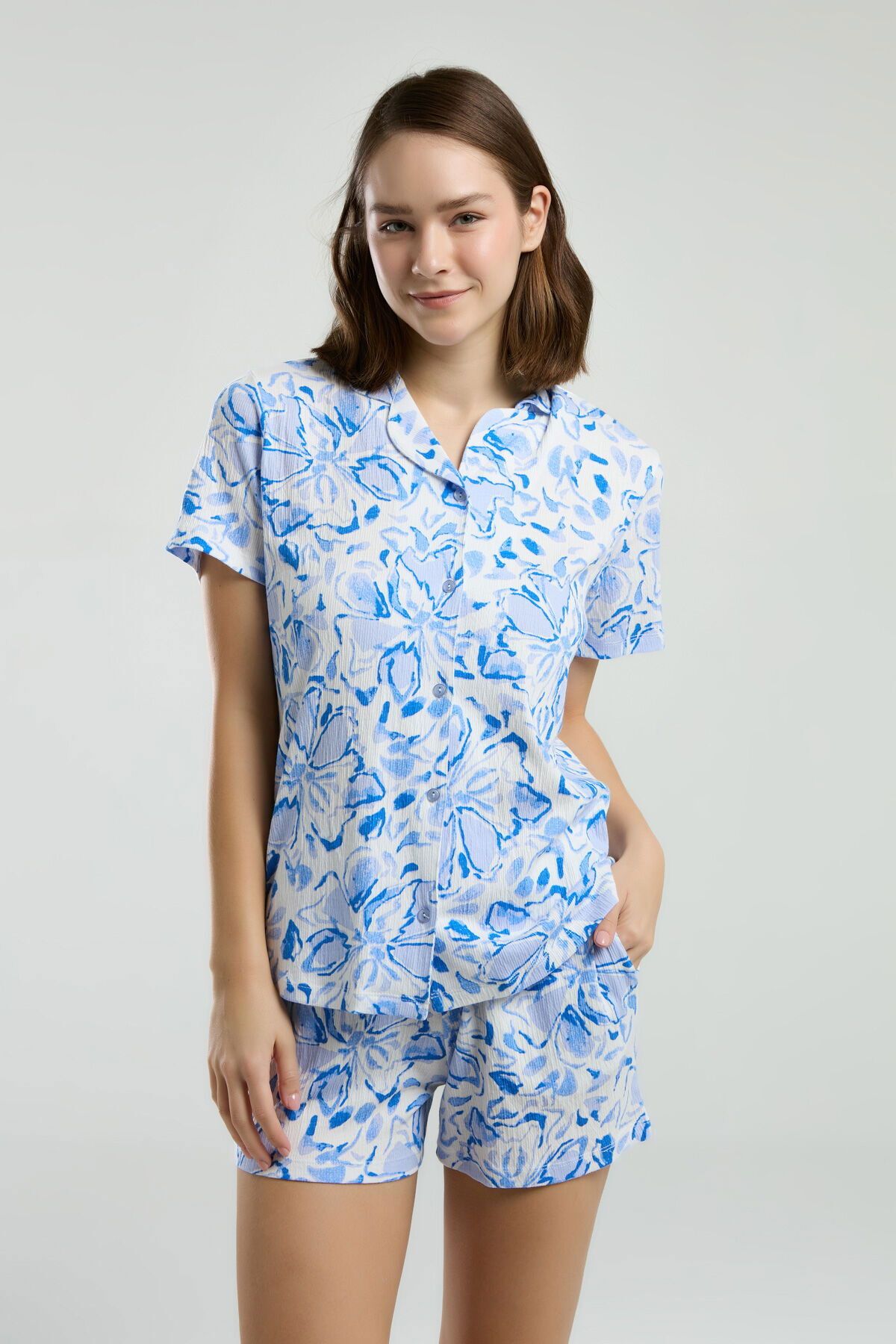 Arnetta 3245 Kadın Gömlek Şort Pijama Takım