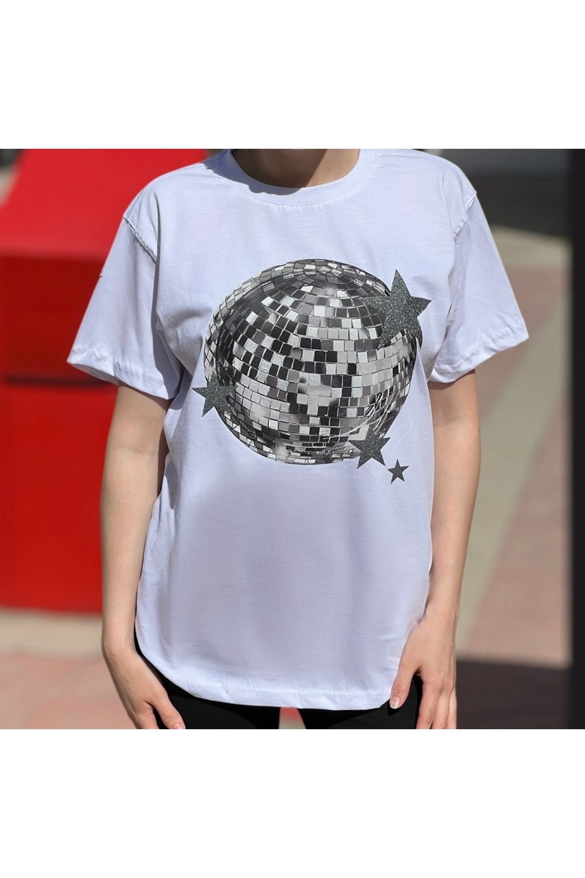sweet&sweat Disko Topu Baskılı Sıfır Yaka T-shirt