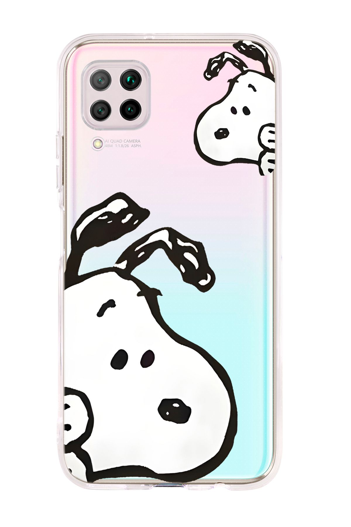 mooodcase Huawei P40 Lite Uyumlu Cool Doggo Desenli Şeffaf Silikonlu Telefon Kılıfı
