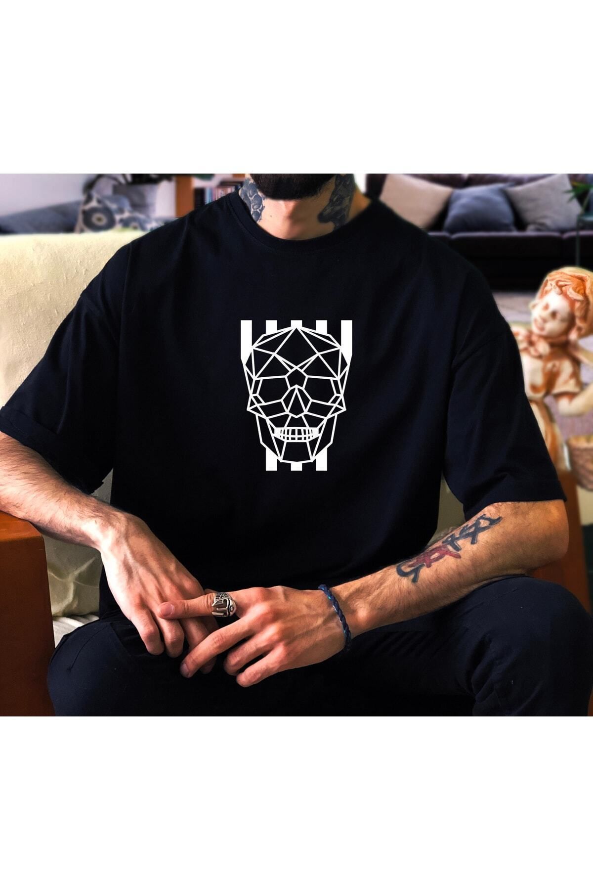 donamod Unisex Oversize Siyah Özel Tasarım Tshirt