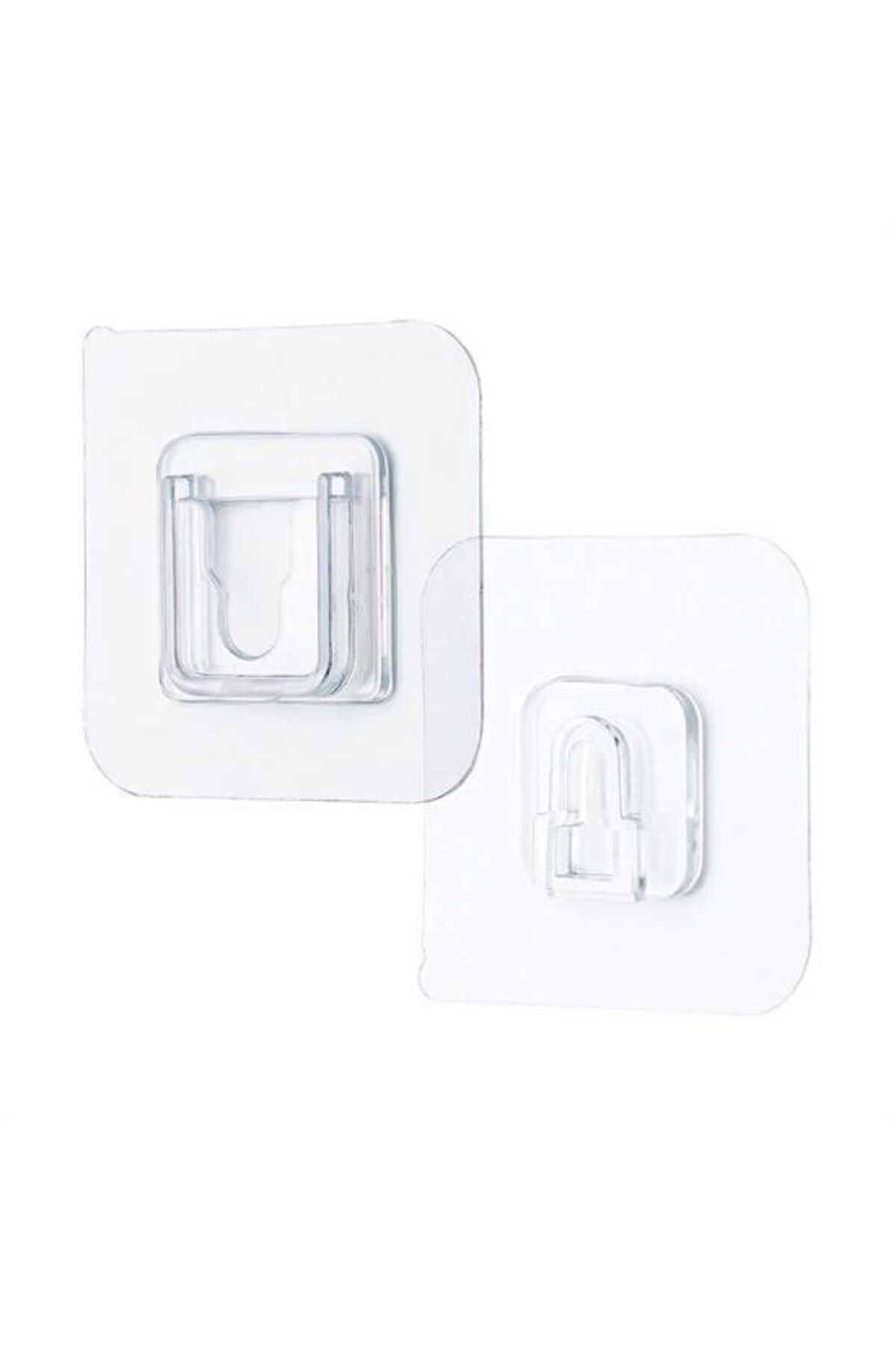 Vemora BUFFER® Eşya Sabitleme Askısı 10 Çift Şeffaf Çift Taraflı Yapışkanlı Geçmeli Klips
