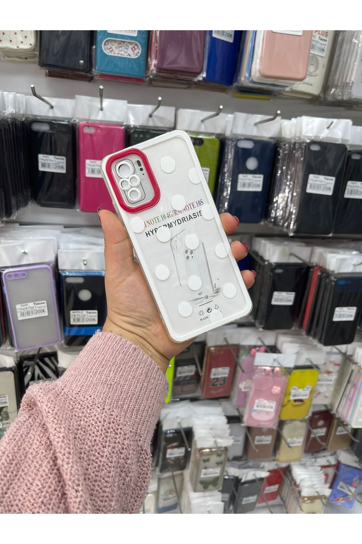 TECNOTREND Xiaomiiiii Redmi Note 10/10s Uyumlu Puantiyeli şeffaf silikon kılıf