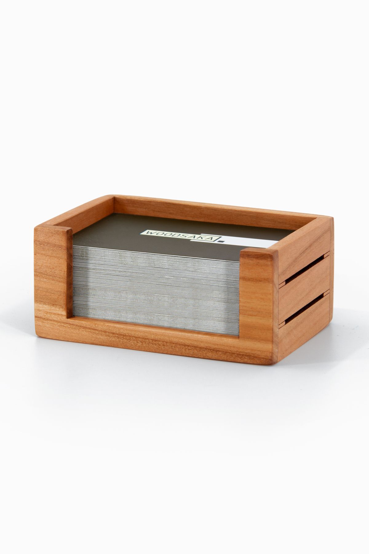 Woodsaka 3Line Kartvizit Kutusu - Kiraz - 10.9cm x 6.8cm x 4.5cm