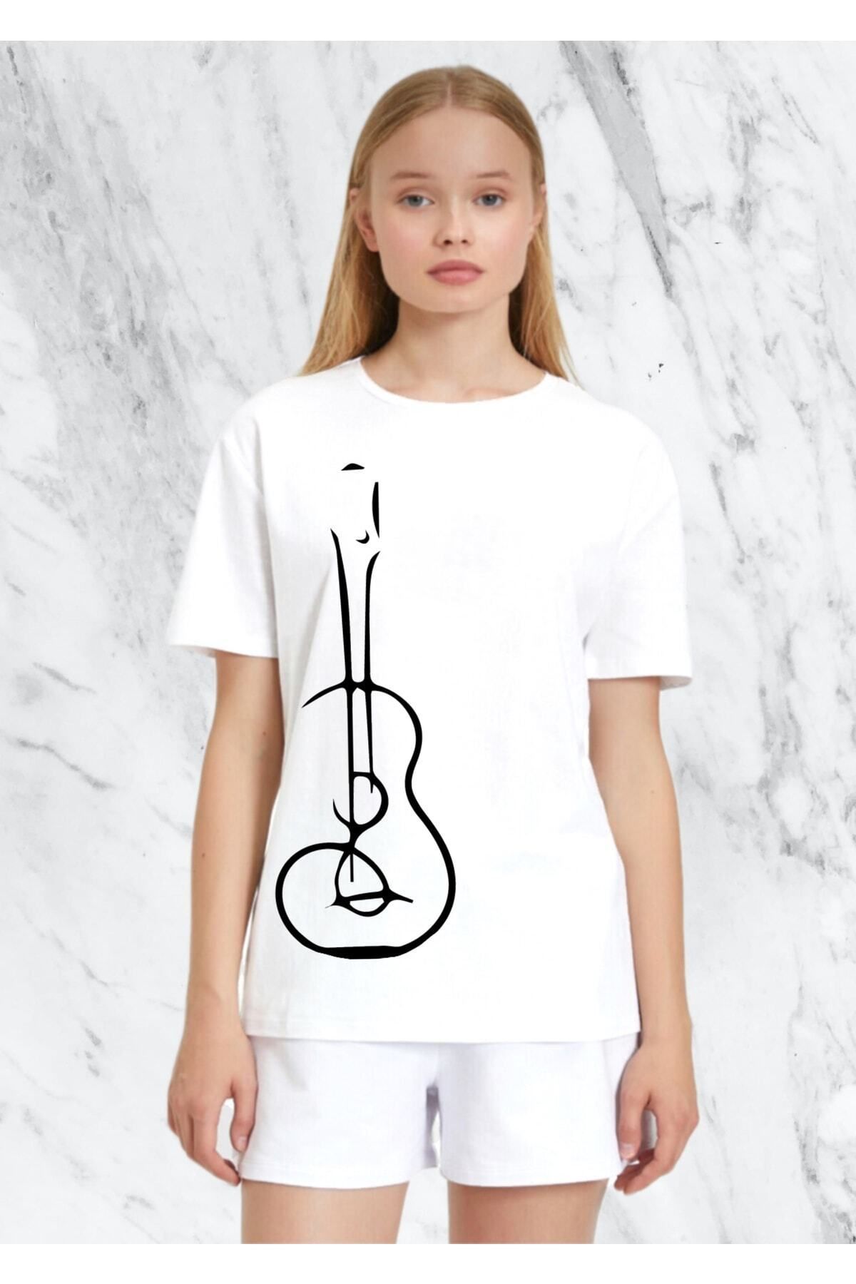 donamod Kadın Gitar Özel Tasarım Regular Tshirt