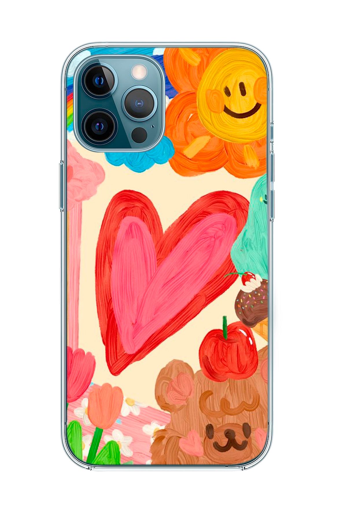 mooodcase iPhone 12 Pro Uyumlu Funny Desenli Şeffaf Silikonlu Telefon Kılıfı