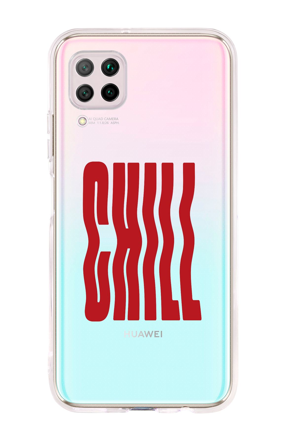 mooodcase Huawei P40 Lite Uyumlu Chill Desenli Şeffaf Silikonlu Telefon Kılıfı