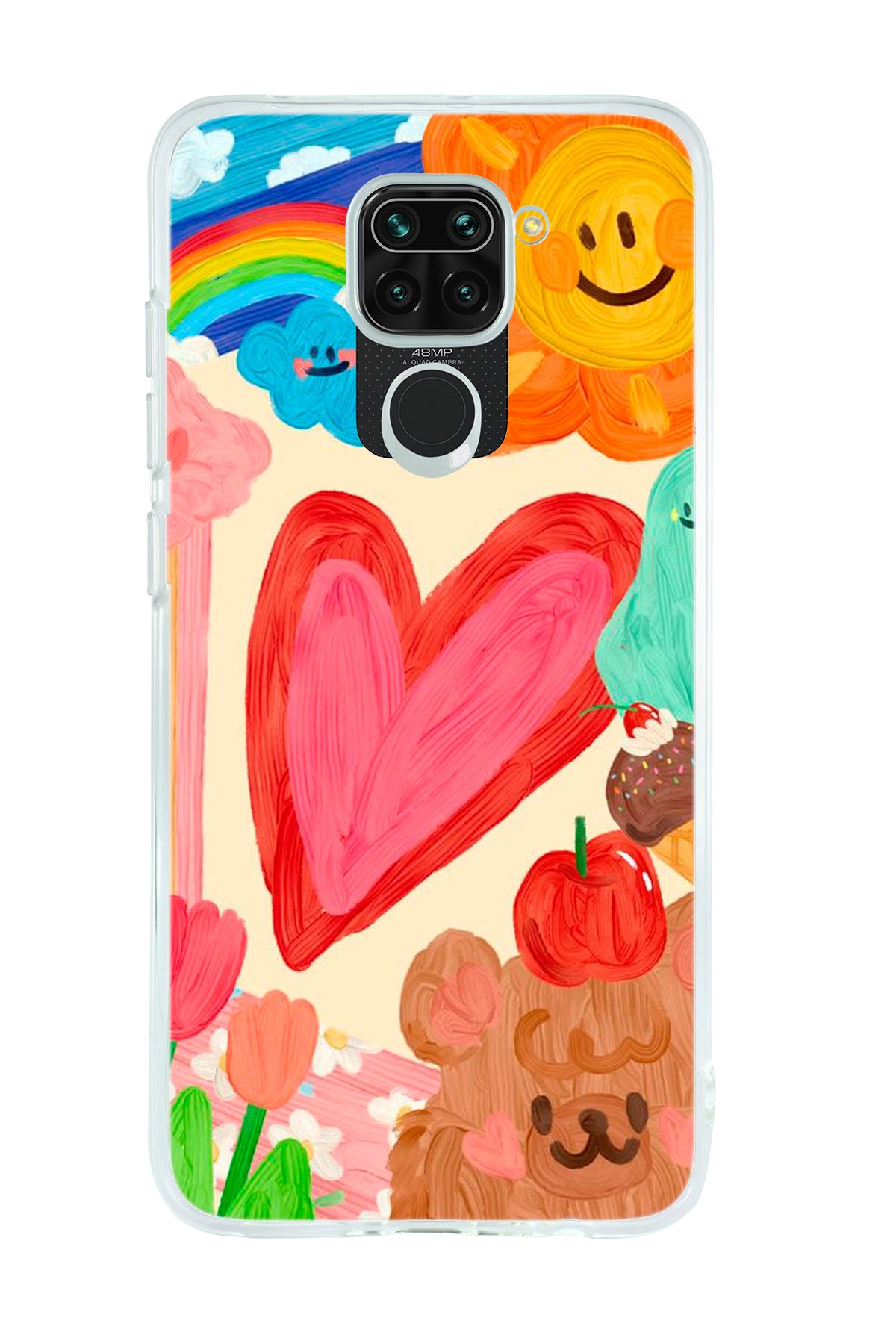 mooodcase Xiaomi Redmi Note 9 Uyumlu Funny Desenli Şeffaf Silikonlu Telefon Kılıfı