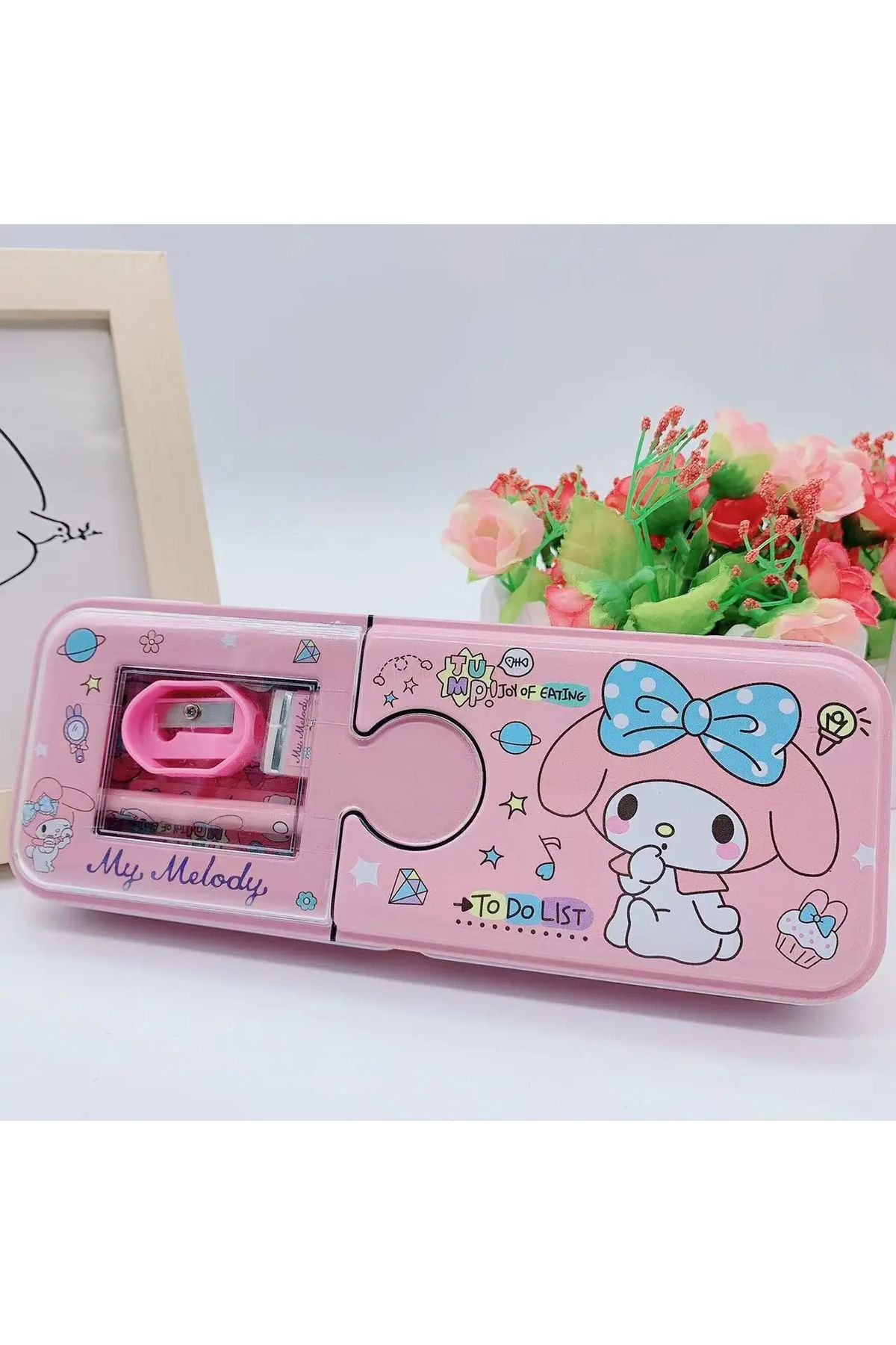 MJ TOYS Kawaii Sanrio My Melody Metal Kalem Kutusu Kırtasiye Seti Cinnamoroll Kuromi Kalemlik Hediye Seti