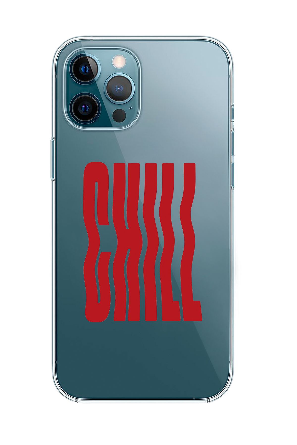 mooodcase iPhone 12 Pro Max Uyumlu Chill Desenli Şeffaf Silikonlu Telefon Kılıfı