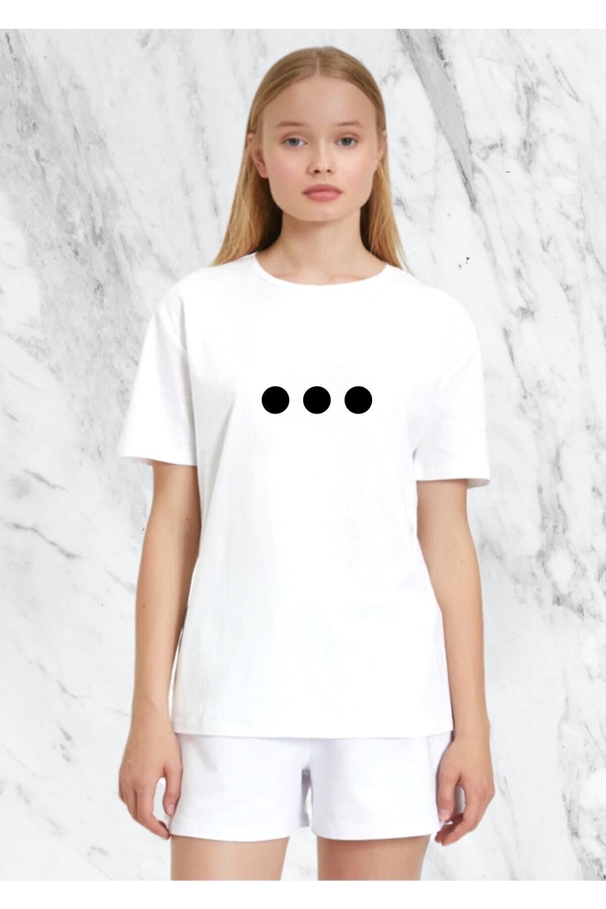 donamod Kadın Üç Nokta Tasarım Regular Tshirt
