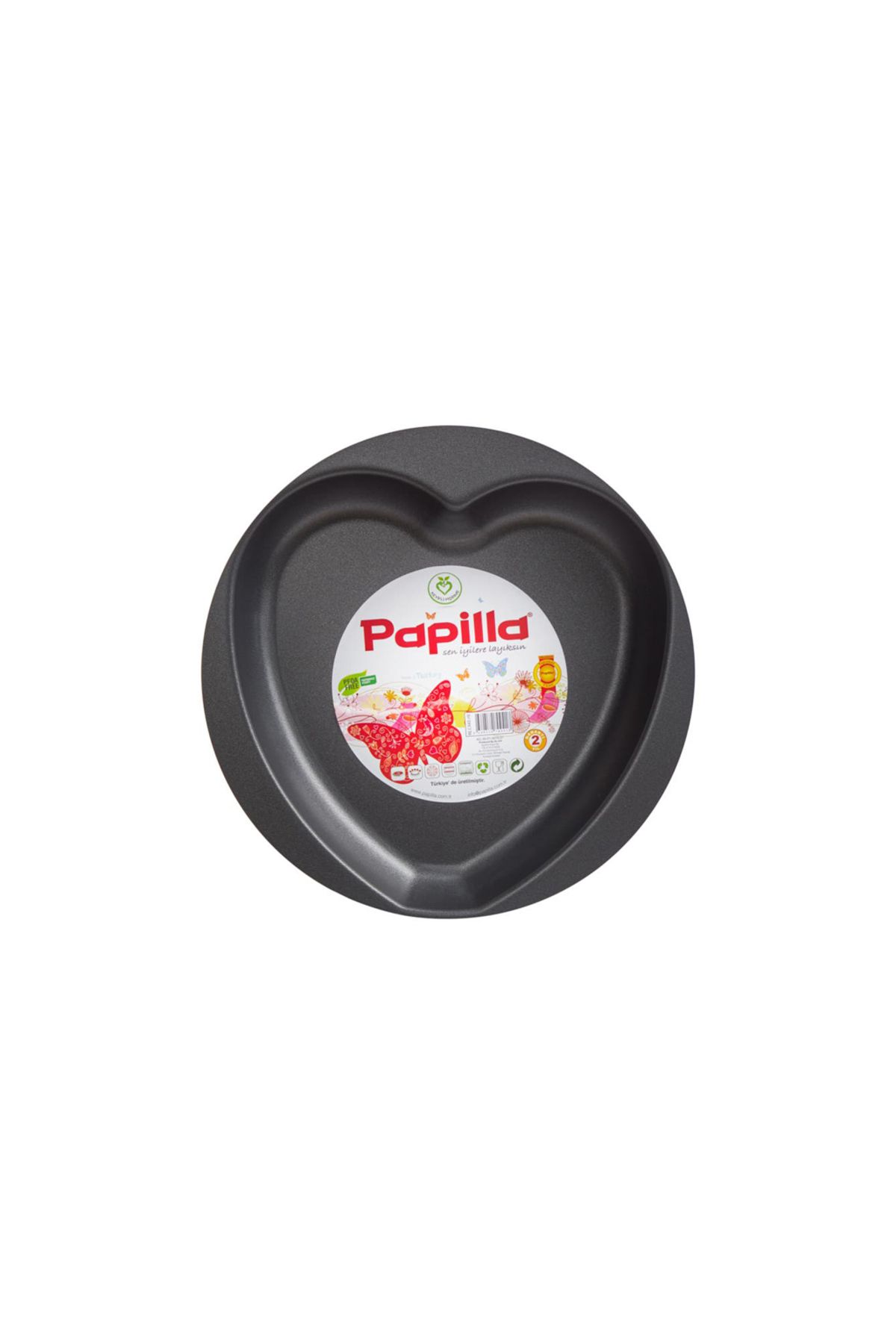 papilla Bravo Teflon Yanmaz Yapışmaz Kalpli Kek Kalıbı 28 cm