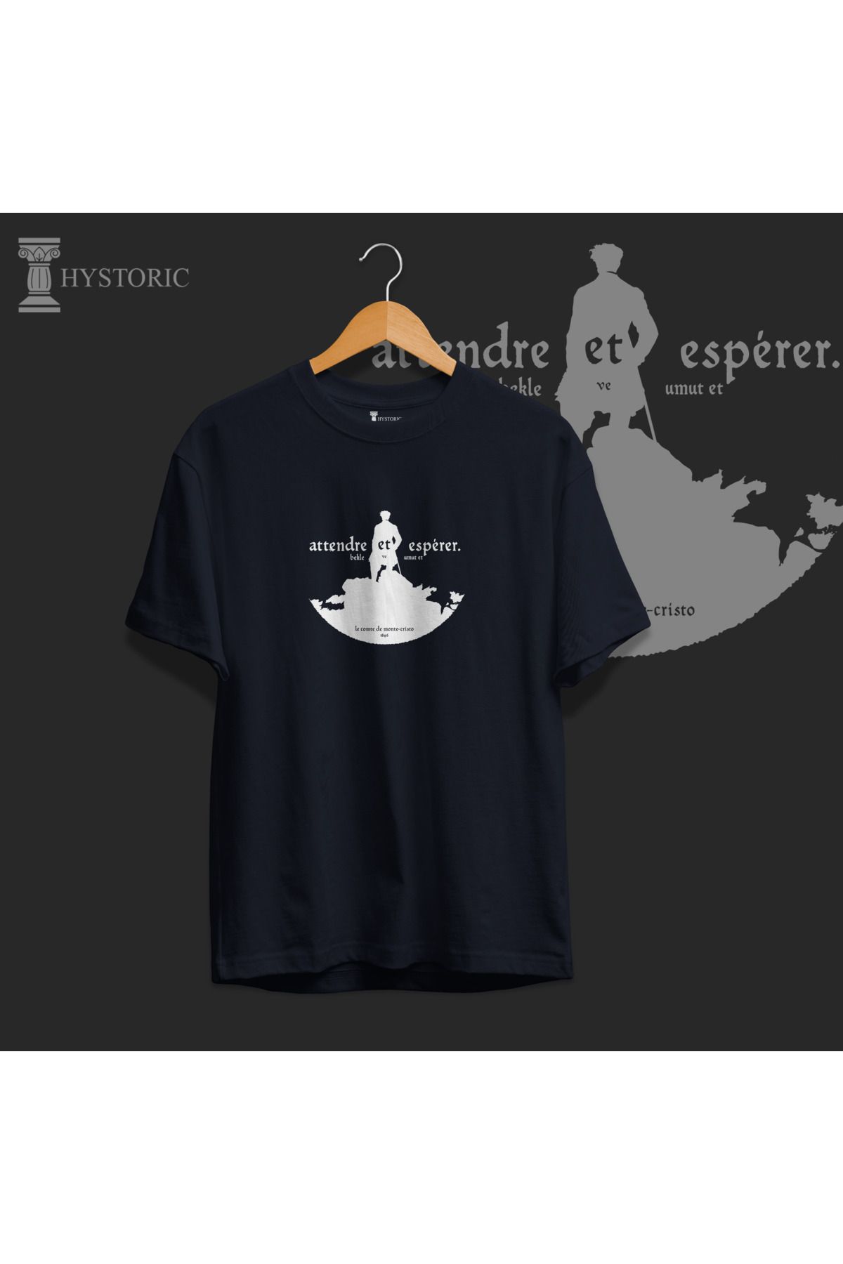 Hystoric Wear Monte Cristo Kontu Baskılı Basic Tişört