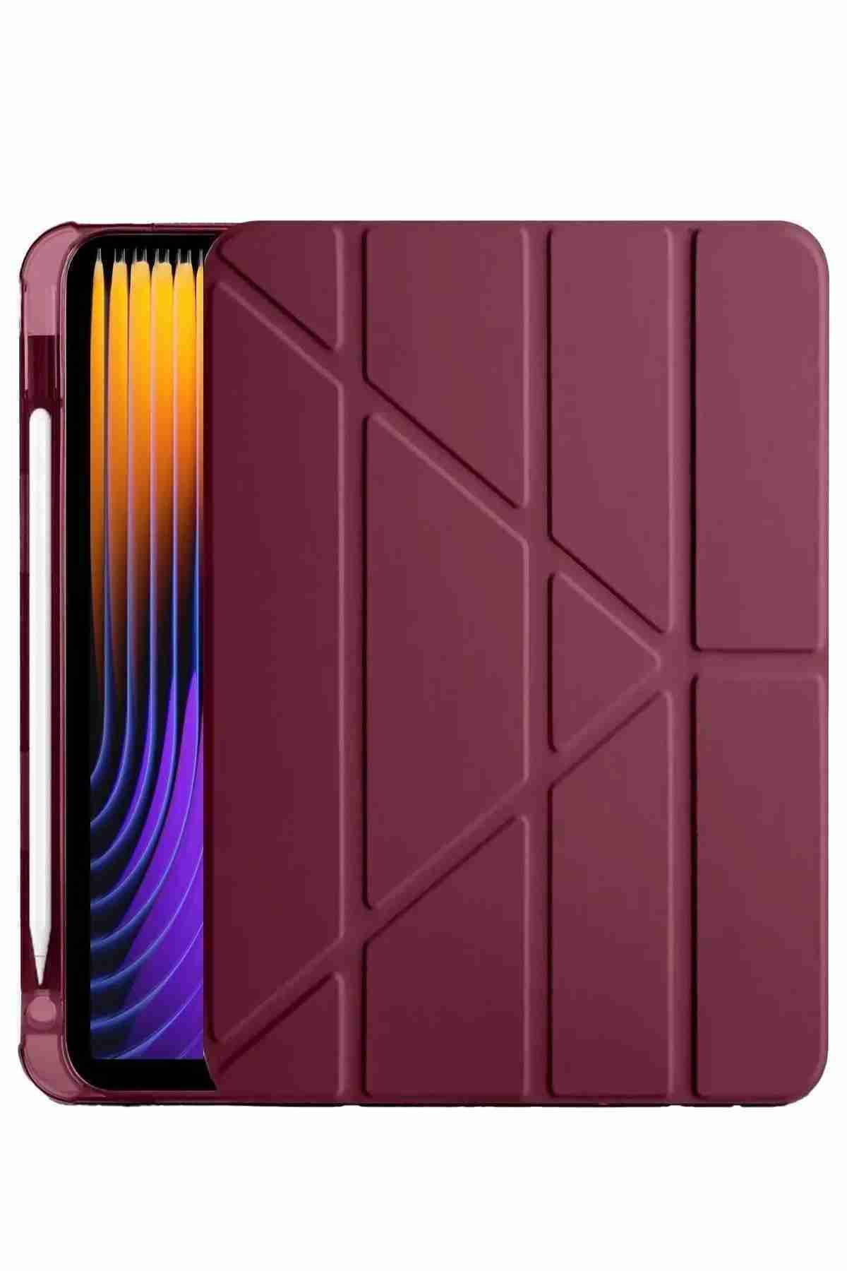 Fuchsia Pad 7 Pro / Pad 7 Uyumlu Kalem Bölmeli Fuchsia Trifolding Akıllı Tablet Kılıfı