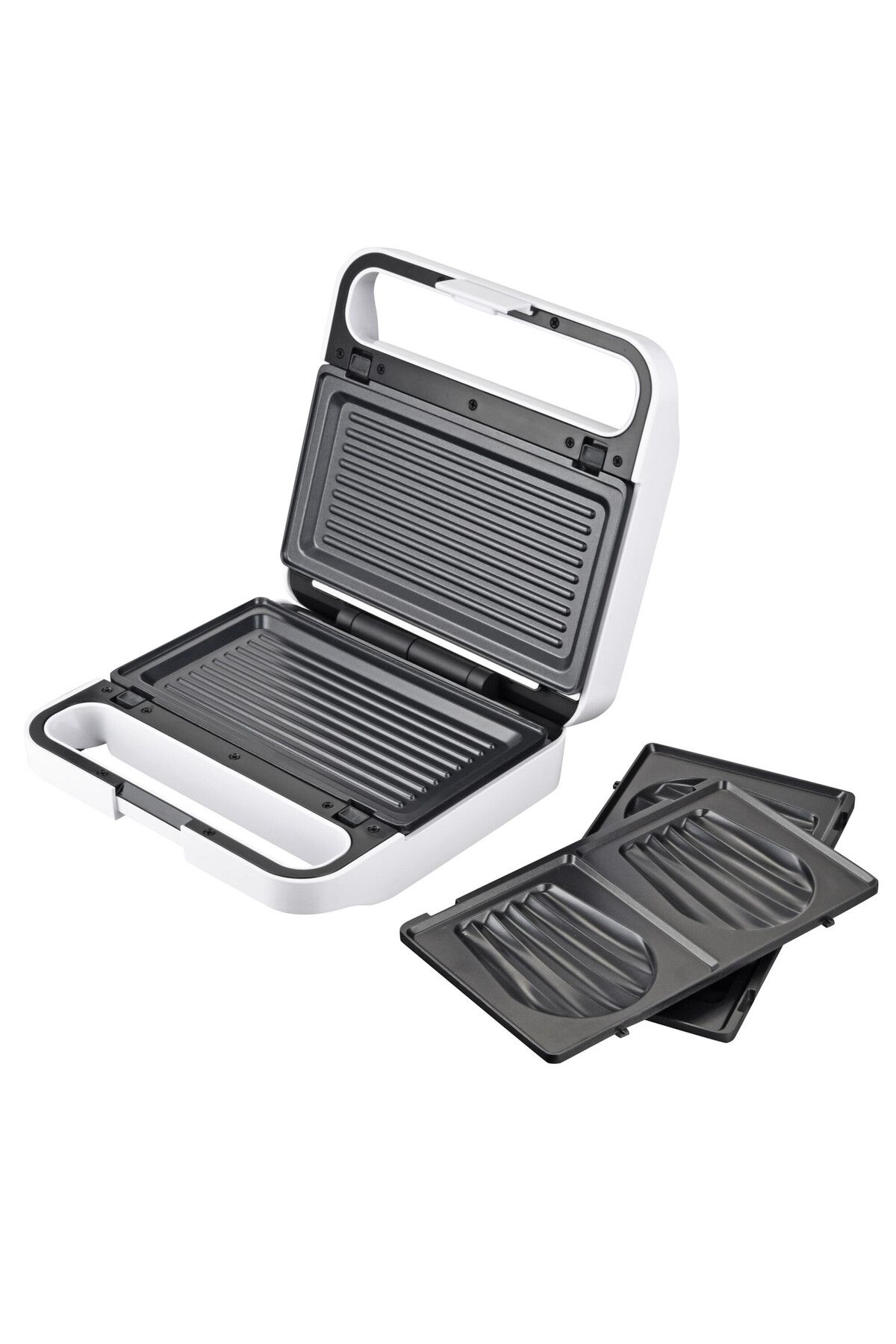 adler Aparat De Gătit Sandwich-uri, Alder, 2 În 1, 1400 W, 2 Tipuri De Plăci Interschimbabile, Strat Antiaderent, Alb - One Size