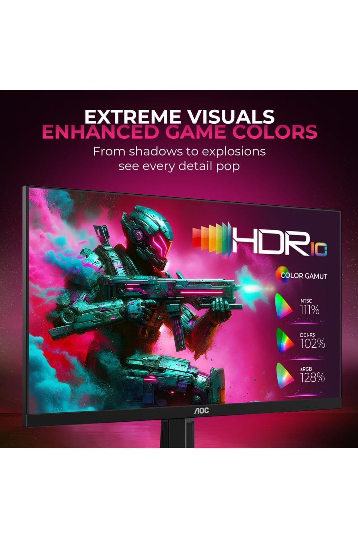 Aoc-24" 24g4e 180hz Fast Ips Gaming Monitor 4