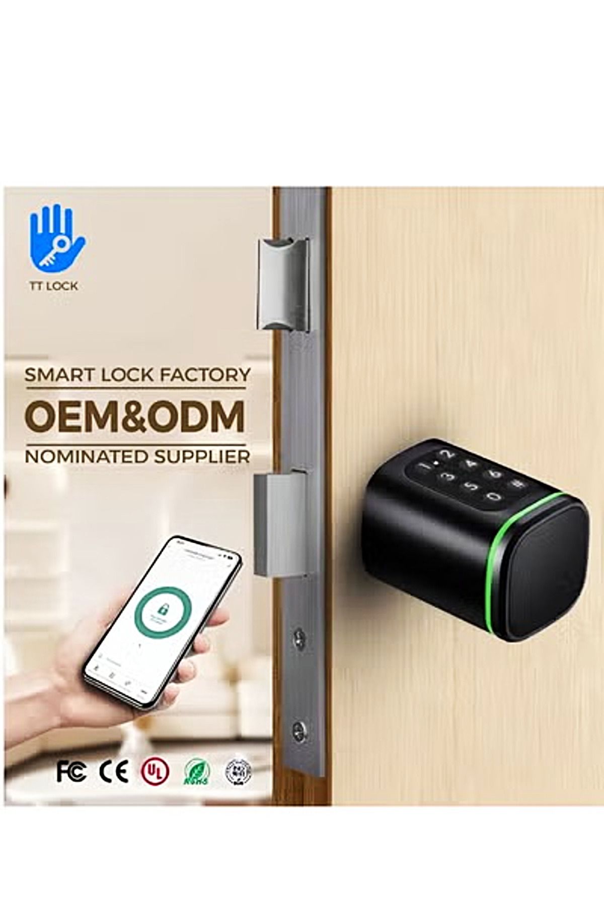 DarTech-Dartek Smart Lock, 4 Way Unlock, Keypad, Compatible with Any Door, Black, Smart Home System, Global Version 4