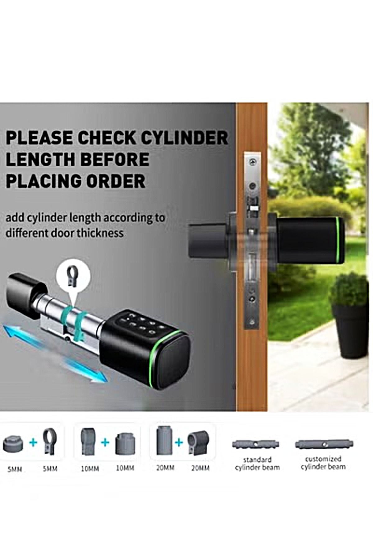 DarTech-Dartek Smart Lock, 4 Way Unlock, Keypad, Compatible with Any Door, Black, Smart Home System, Global Version 3