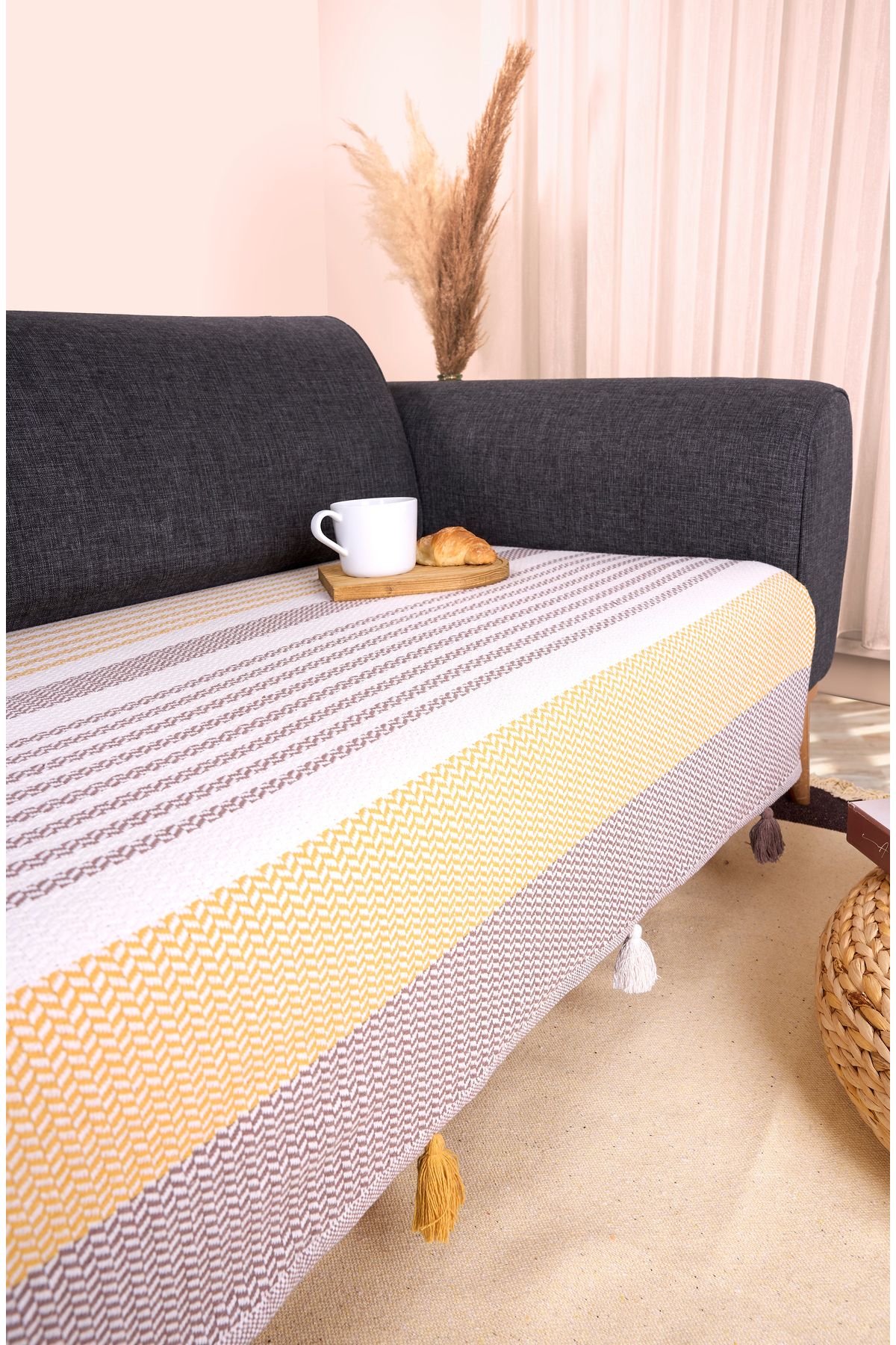 Akaystore Noreya Oturma Yerini Kapatan 115x220 Koltuk Örtüsü Pamuklu | Modern ve Şık | Basic | Zarif Tasarım