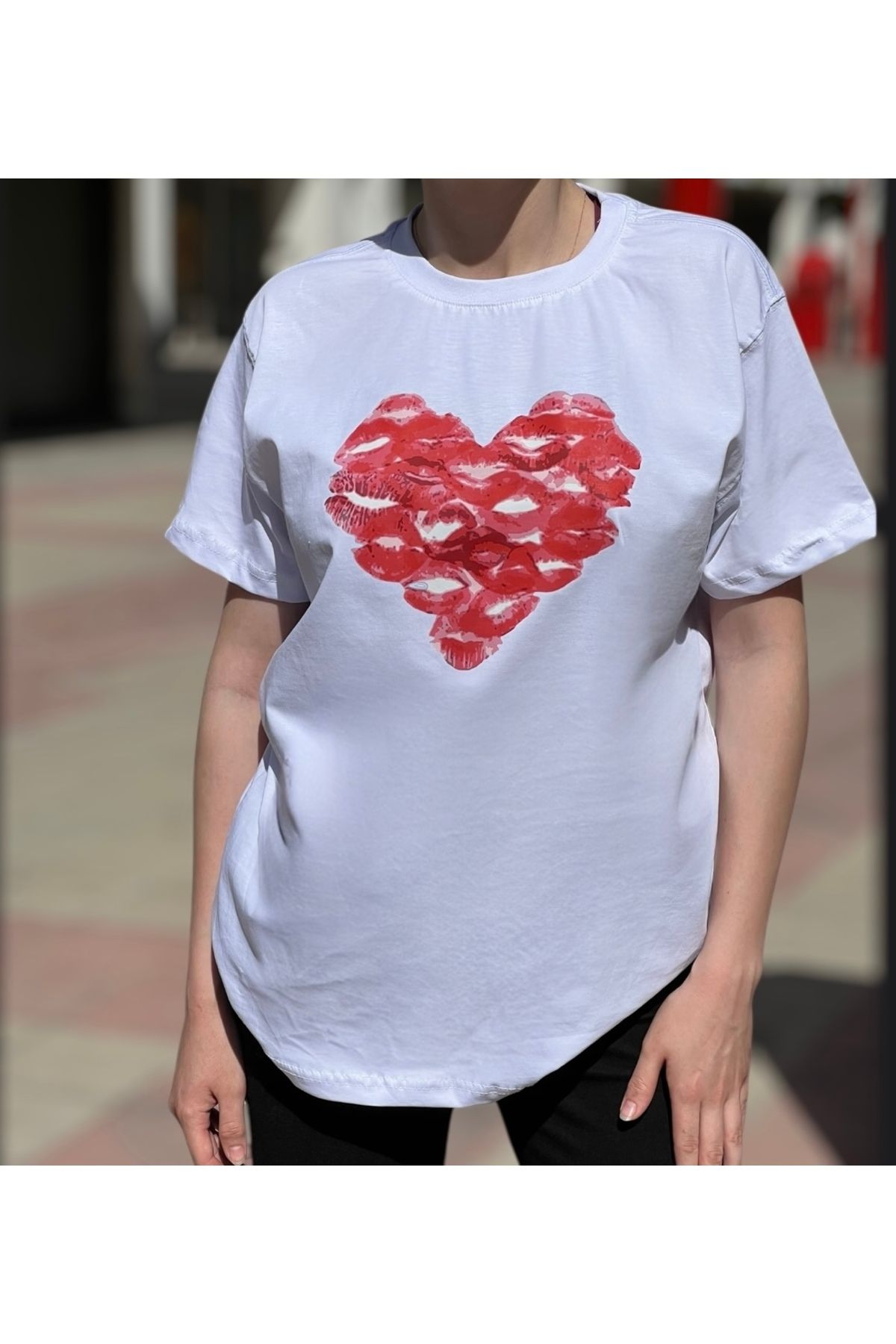 sweet&sweat Dudak Baskılı Sıfır Yaka Basic T-shirt