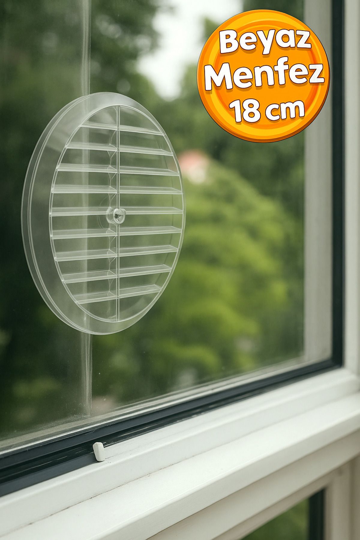 DESIPHON Şeffaf Cam Menfez Kapağı 18 cm – Doğalgaz Uyumlu, Estetik ve Hava Geçirgen Tasarım