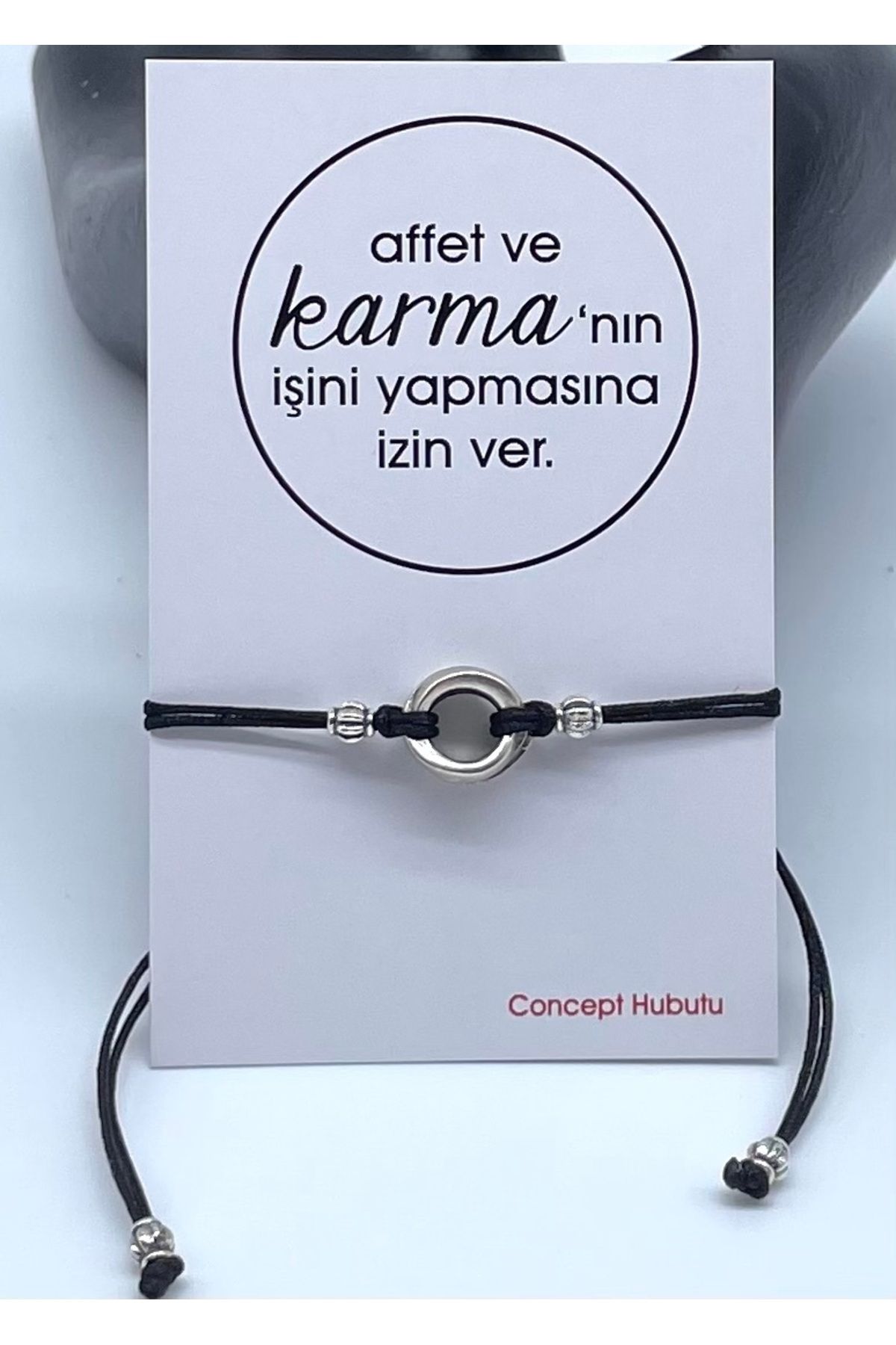 Concept HuBuTU Karma Felsefesi Siyah İp Halhal