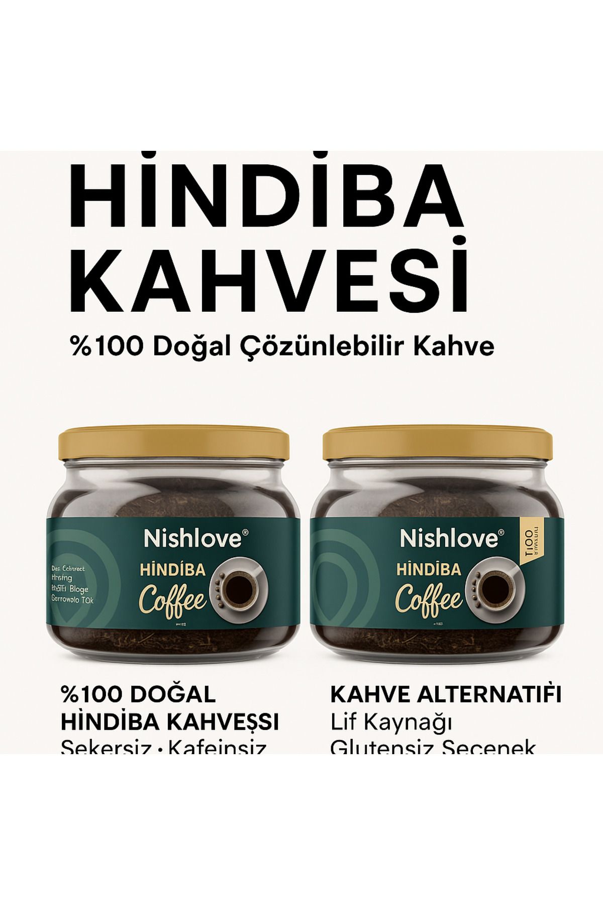 NİSHLOVE 2 Adet Detox Hindiba Kahvesi –| Fit Bitkisel Kahve (300G)