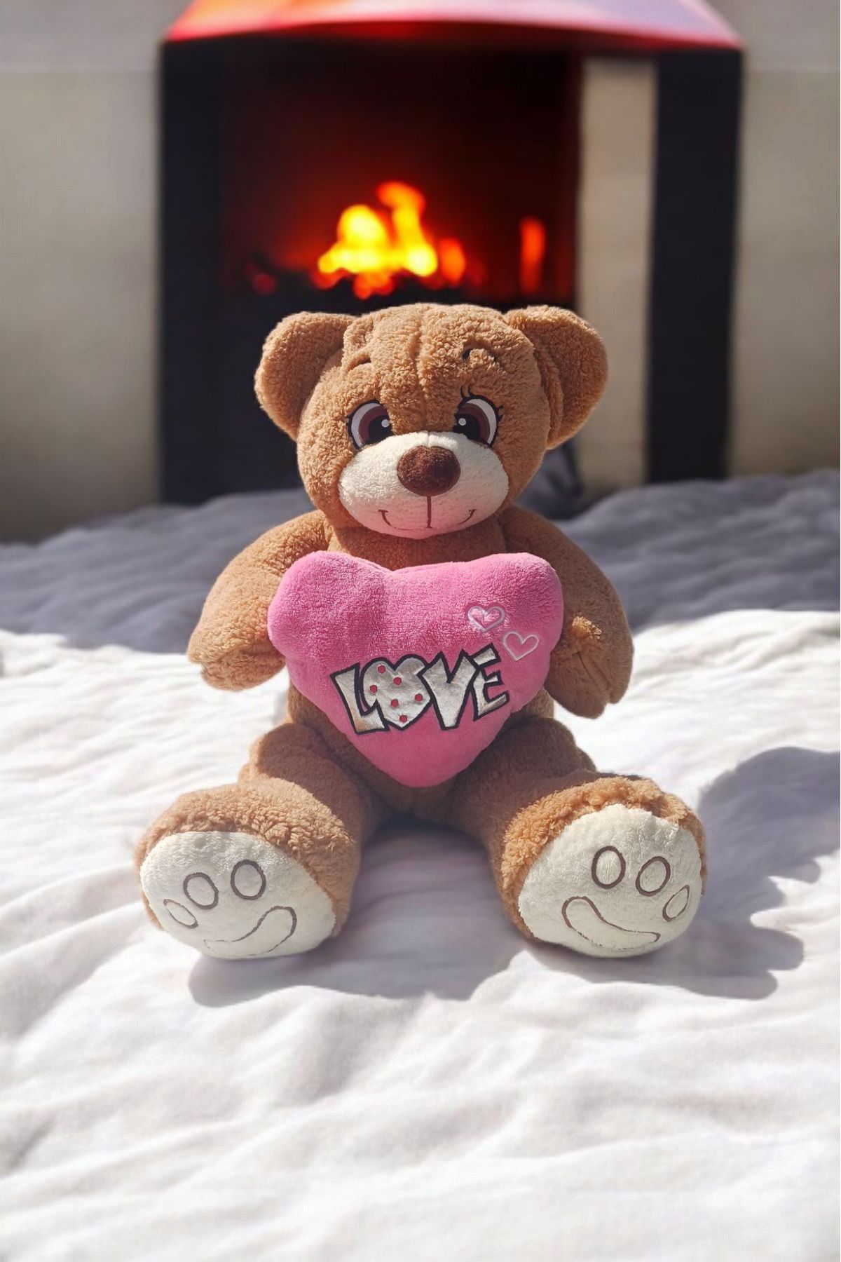 BlcBoutique Kalpli Kahverengi Peluş Ayıcık