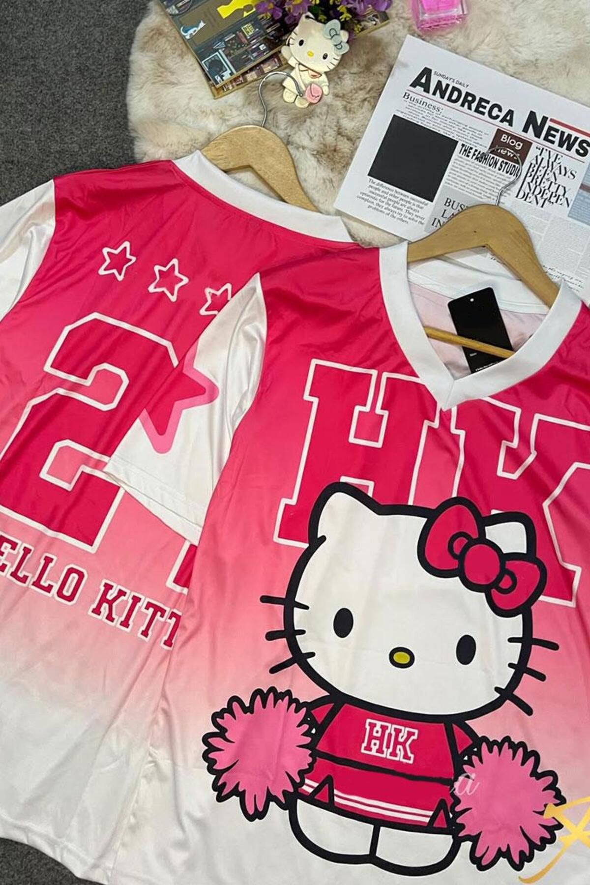 BALİNA Pembe Amigo Girl Hello Kitty Unisex T-shirt -BLN