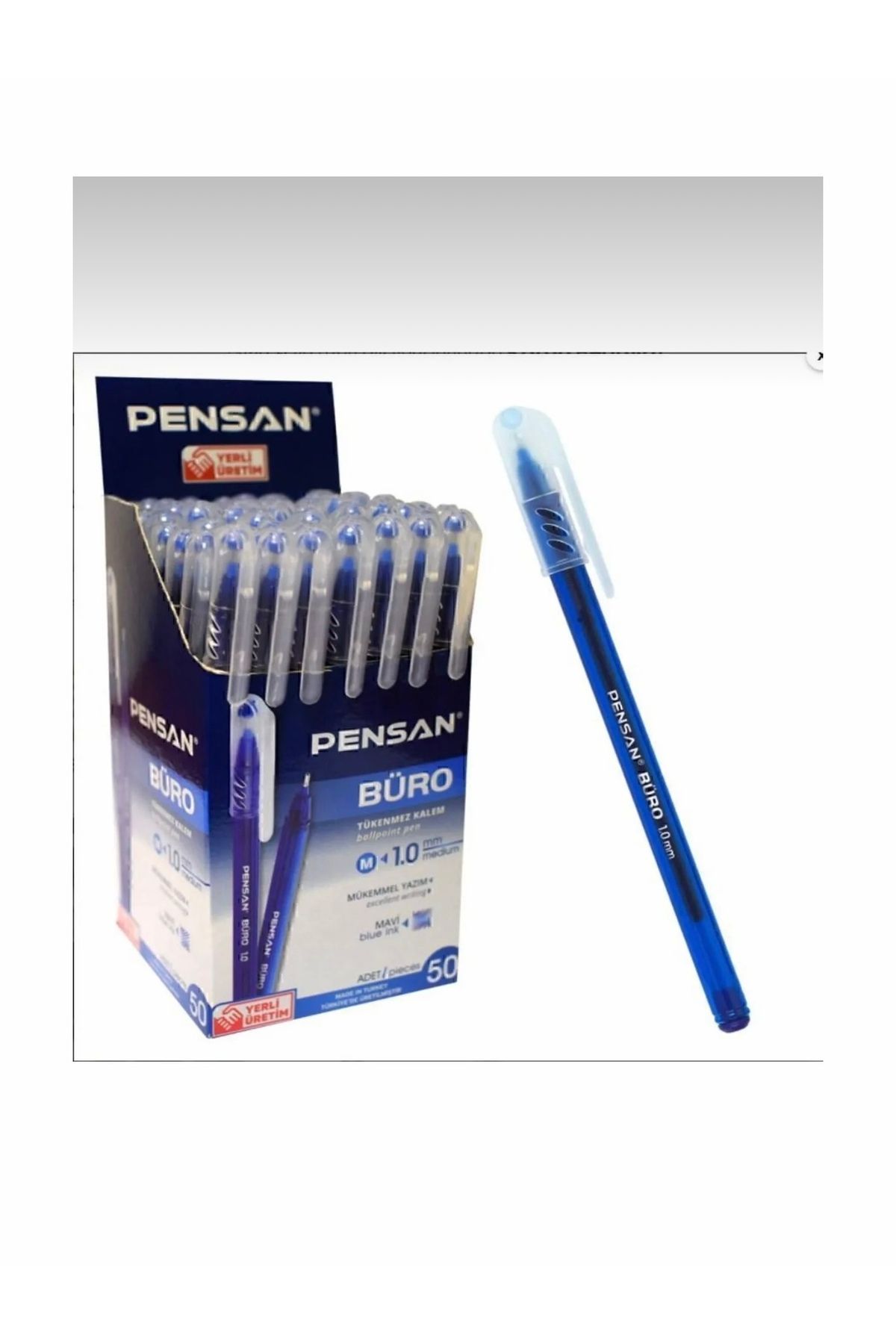 abnturk Büro için ideal 1.0 mm uçlu mavi renkli 12 adet tükenmez kalem seti