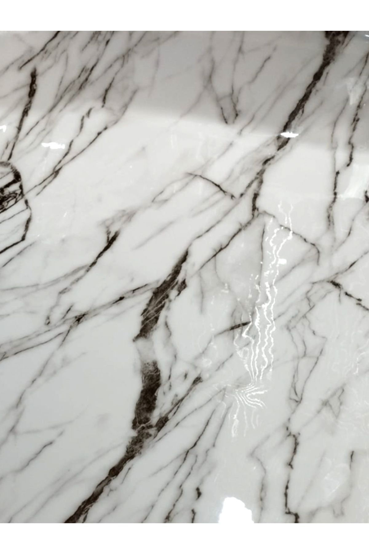 BALBAN TİCARET 80 x 190 Doğal Taş Desenli Kalın Pvc Masa Koruyucu, Masa Pedi, Koruyucu Mika, Asetat Muşamba